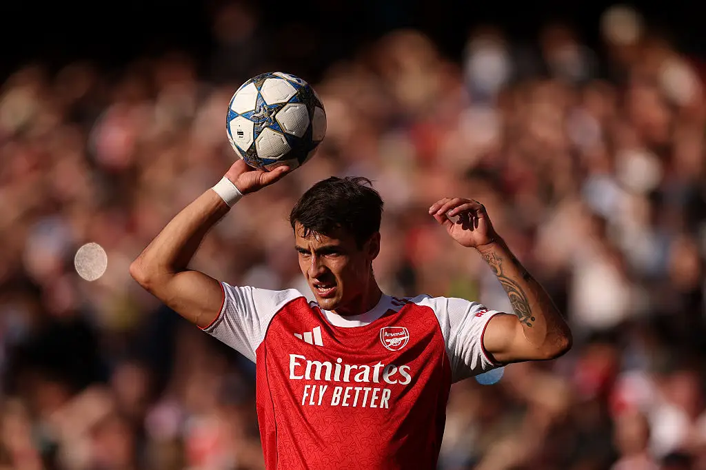 Jakub Kiwior in action for Arsenal (Credit:Getty)