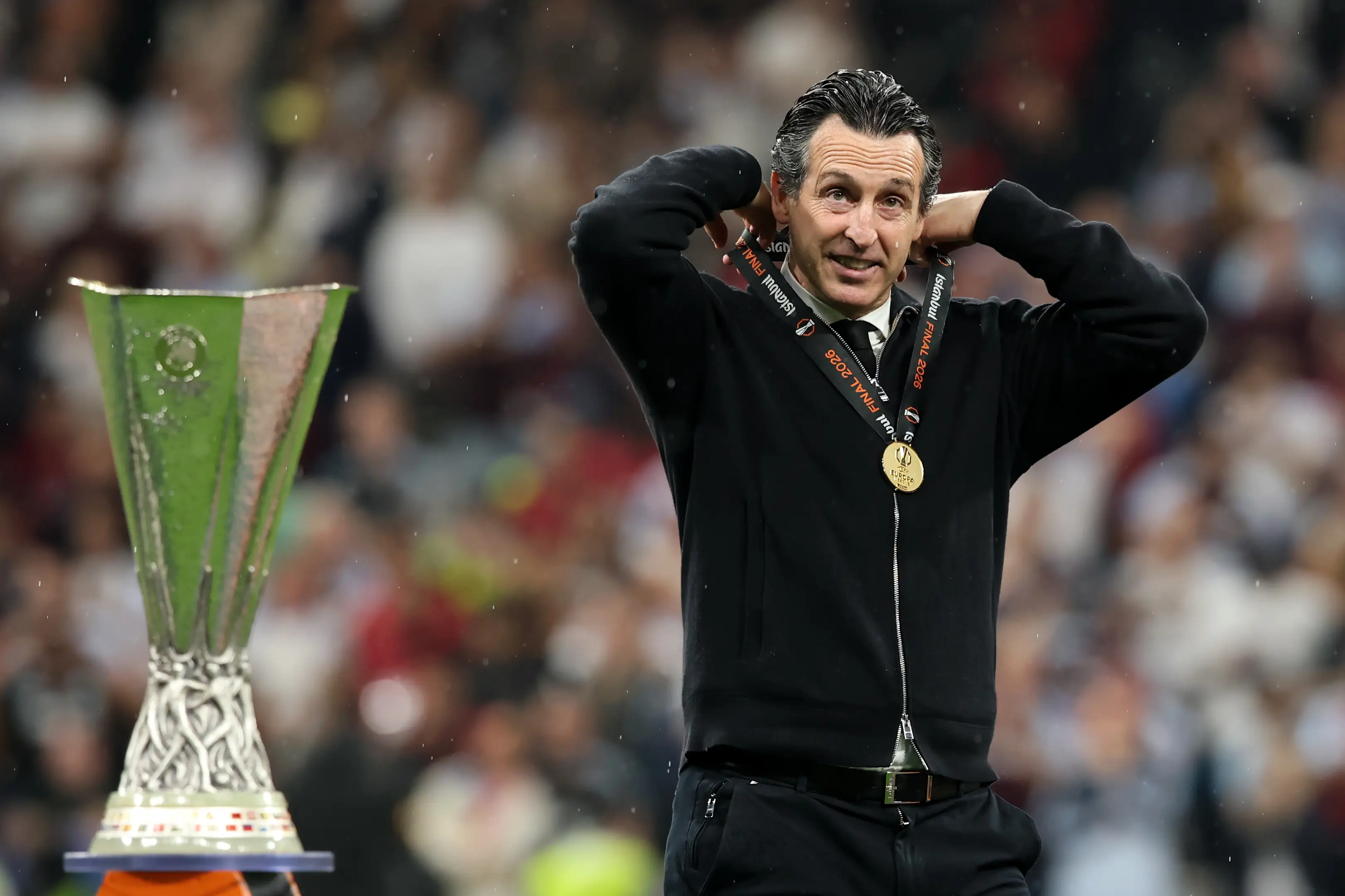 Emery won a fifth Europa League with Villa. Image: Getty