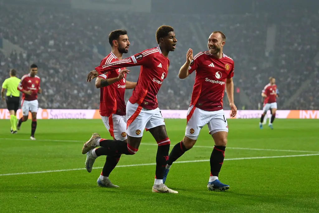 Marcus Rashford scored United's first goal of the Europa League match against Porto on Thursday. (Image: Getty)