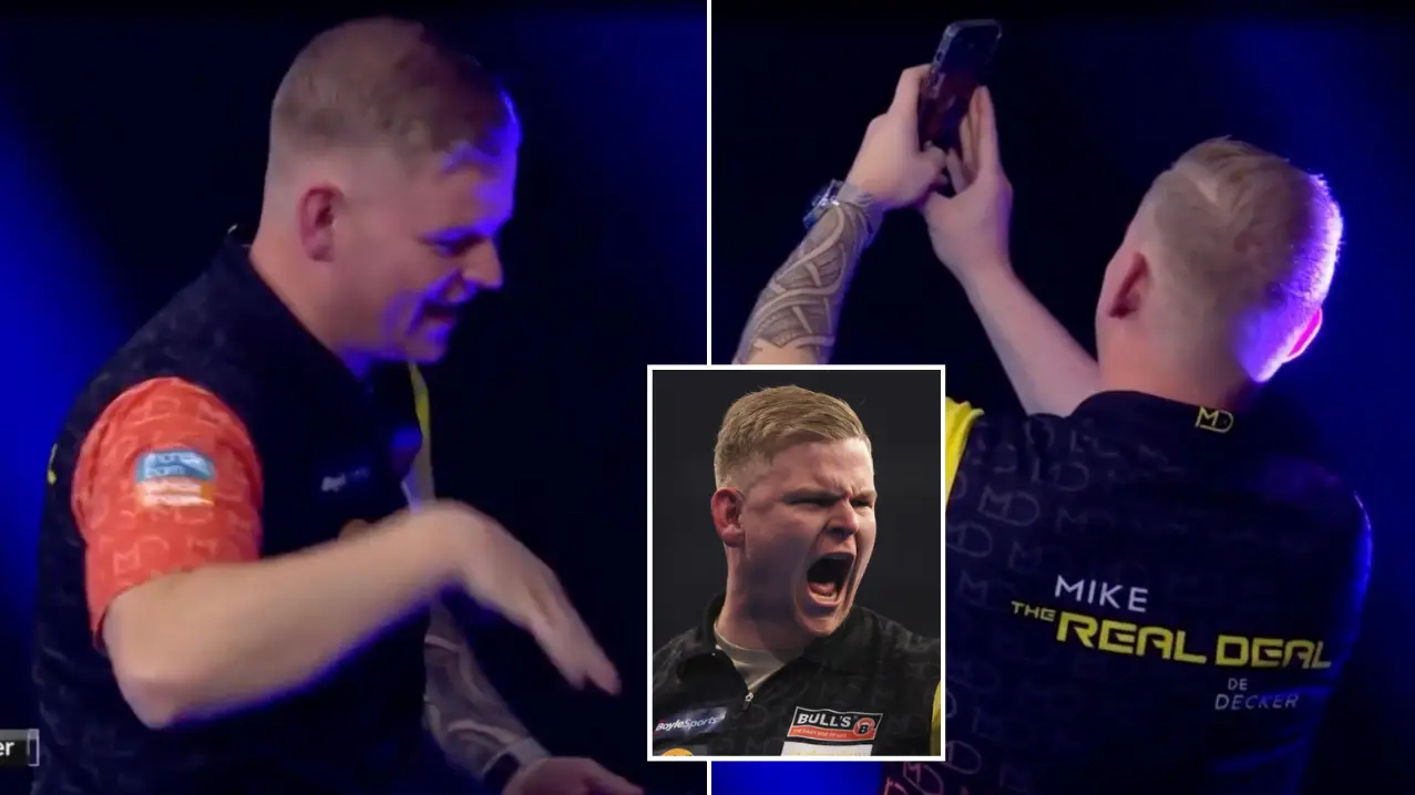 Mike De Decker ignores Sky Sports interview as awkward moment spotted after shock World Grand Prix Darts win