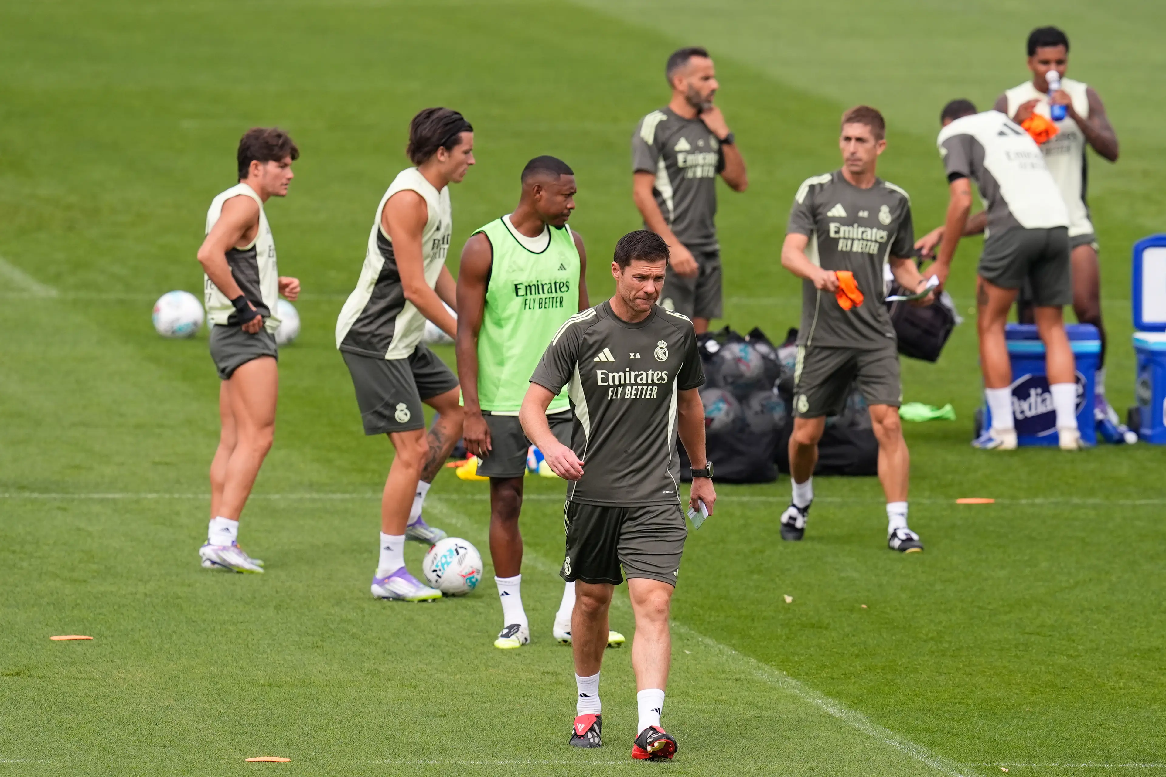 Xabi Alonso during a Real Madrid training session ahead of their league clash against Osasuna. Image: Getty 