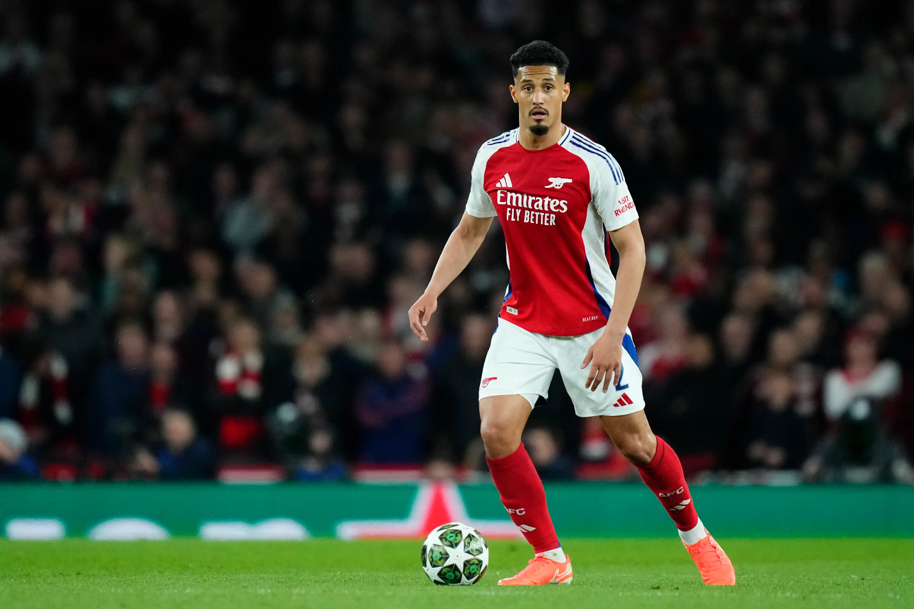Real Madrid are 'keen' on Arsenal star William Saliba. Image: Getty