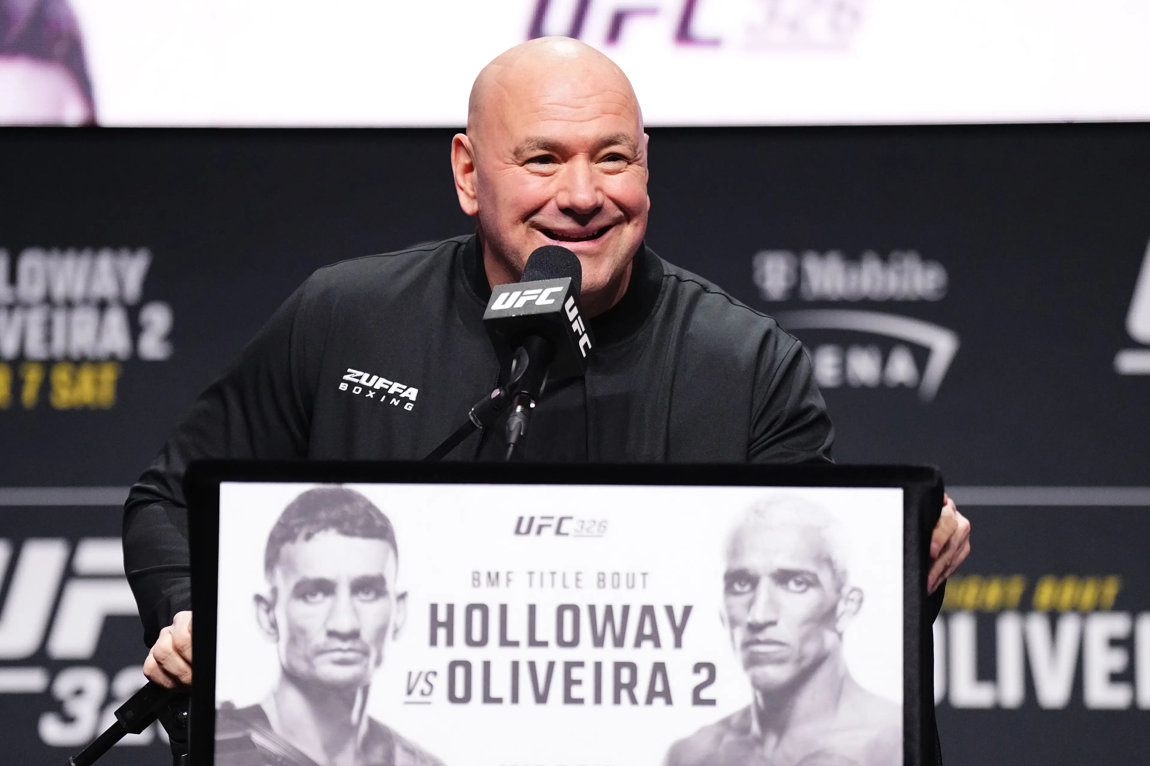 Dana White called out Eddie Hearn to a boxing fight after calling him a 'p*ssy'. Image: Getty 