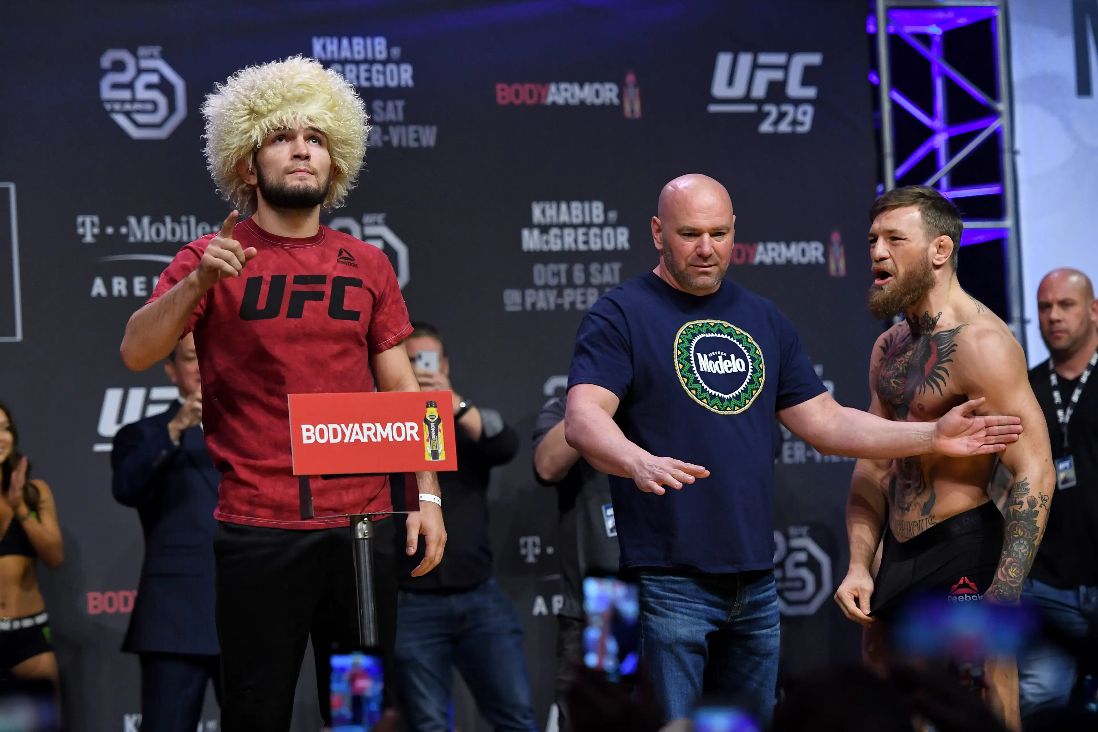 Khabib and McGregor got into it online. Image: Getty