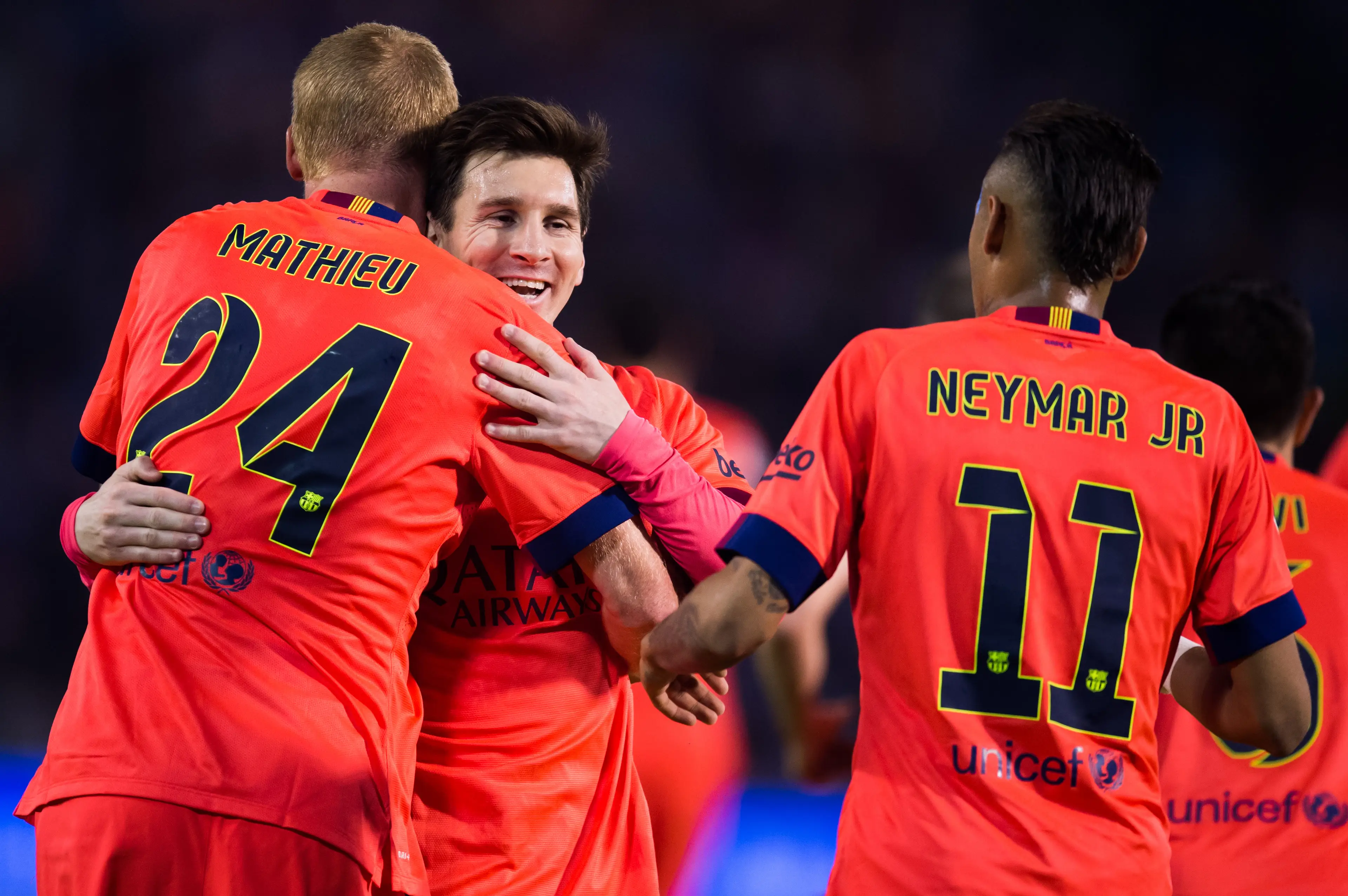 Mathieu played alongside Lionel Messi and Neymar during his time at Barcelona. Image credit: Getty