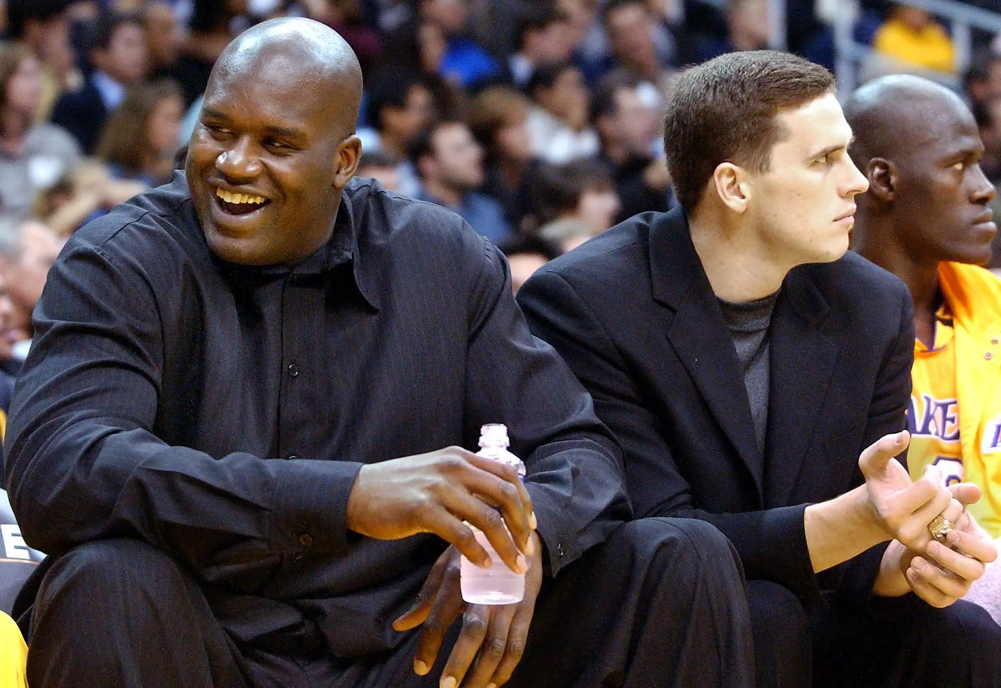 Shaquille O'Neal and Mark Madsen at the Lakers (Image: Getty)