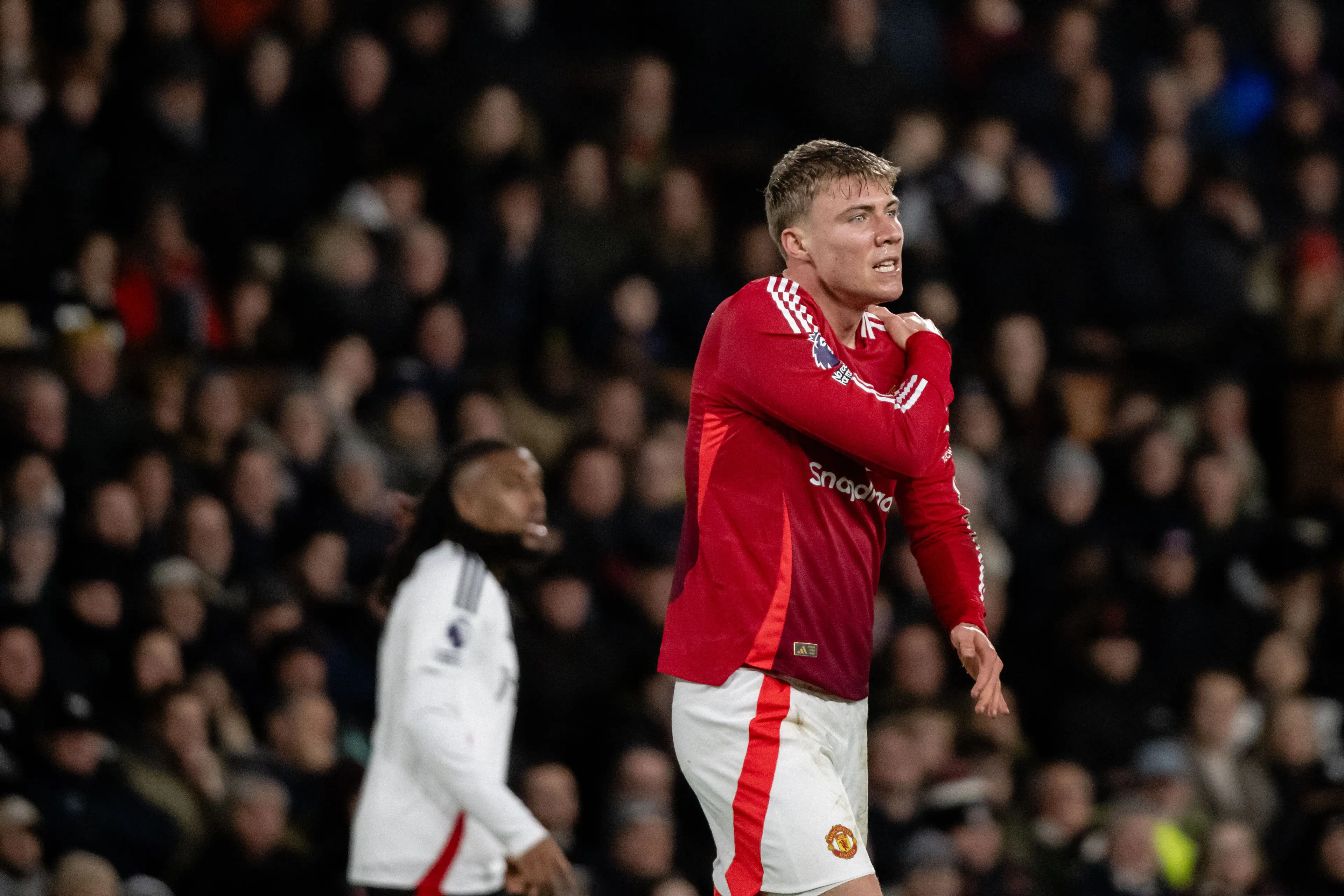Rasmus Hojlund was criticised for another ineffective display for Manchester United. Image: Getty