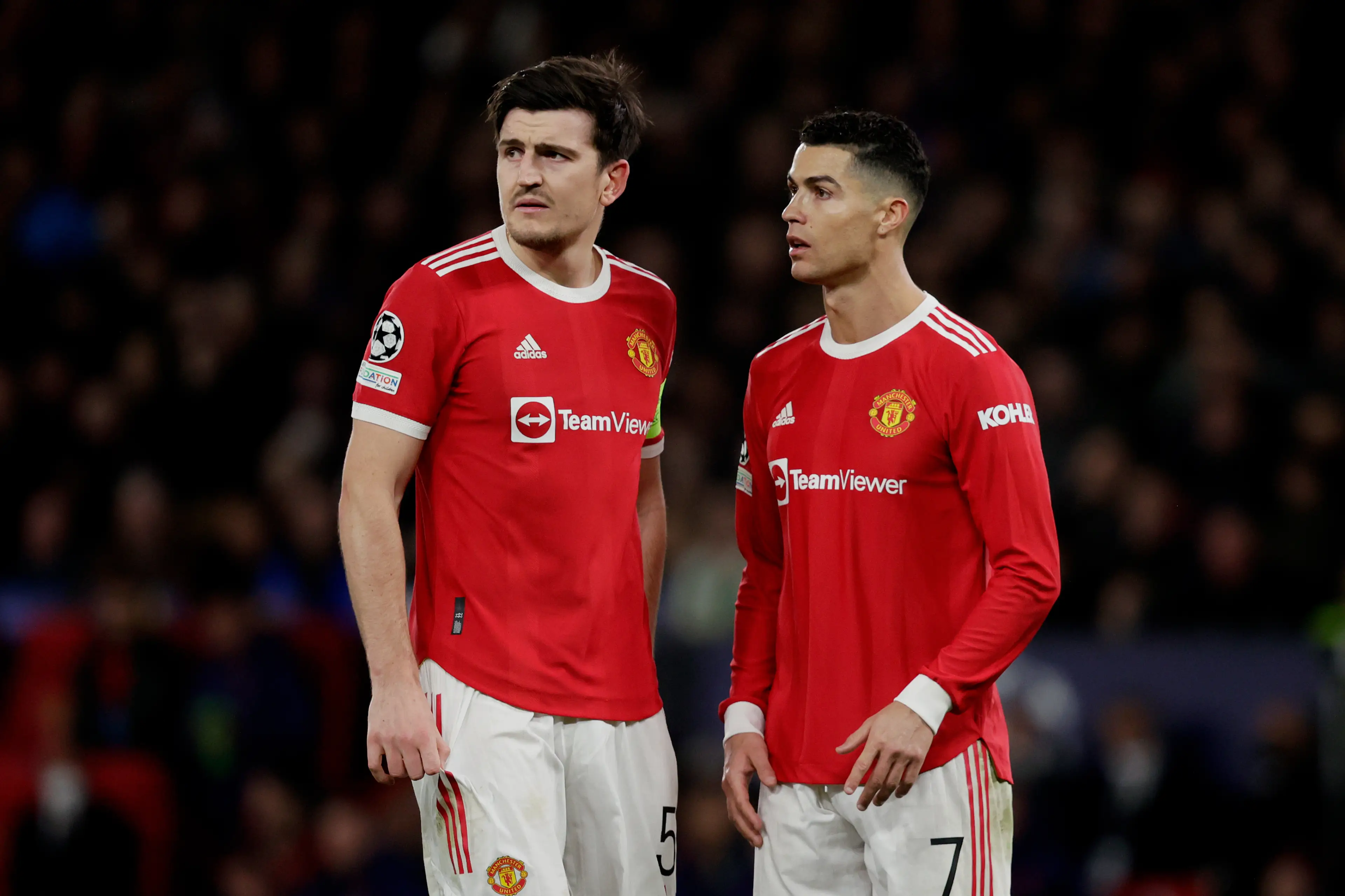 Harry Maguire played with Cristiano Ronaldo at Manchester United. Image: Getty