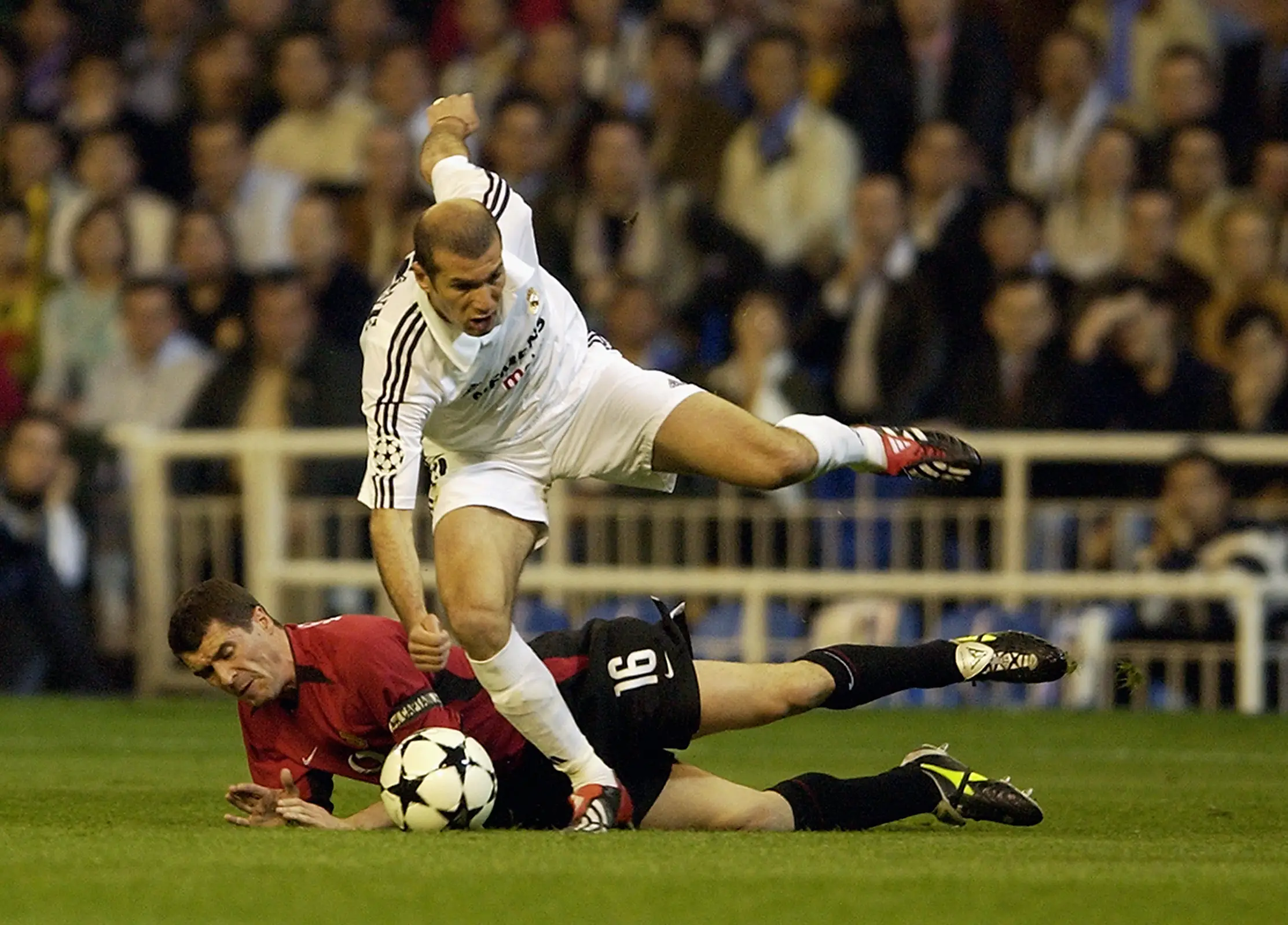 Roy Keane and Zinedine Zidane. (Image: Getty)
