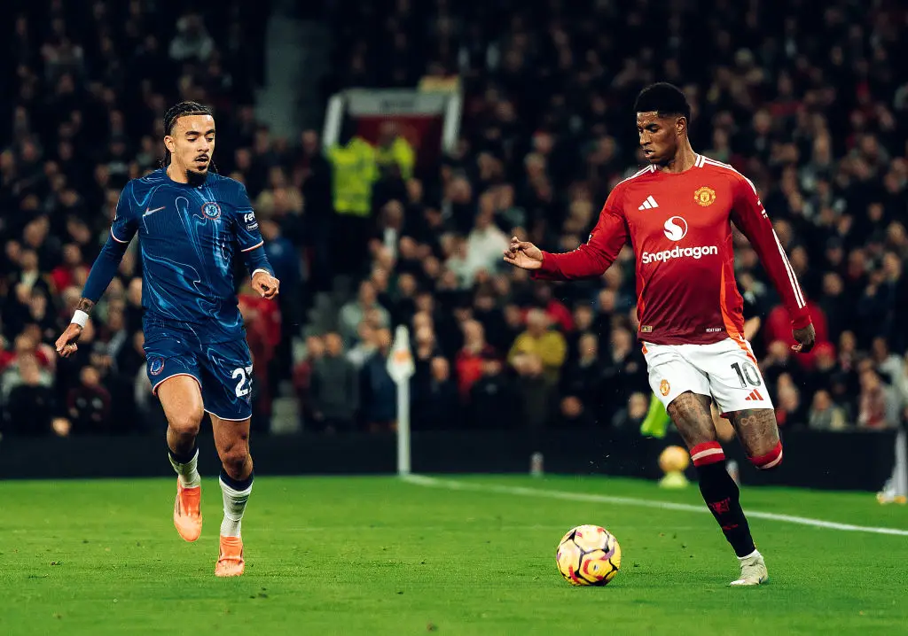 Sky Sports pundit Gary Neville called out Marcus Rashford and Alejandro Garnacho for their lack of defending during United's 1-1 draw with Chelsea. (Image: Getty)