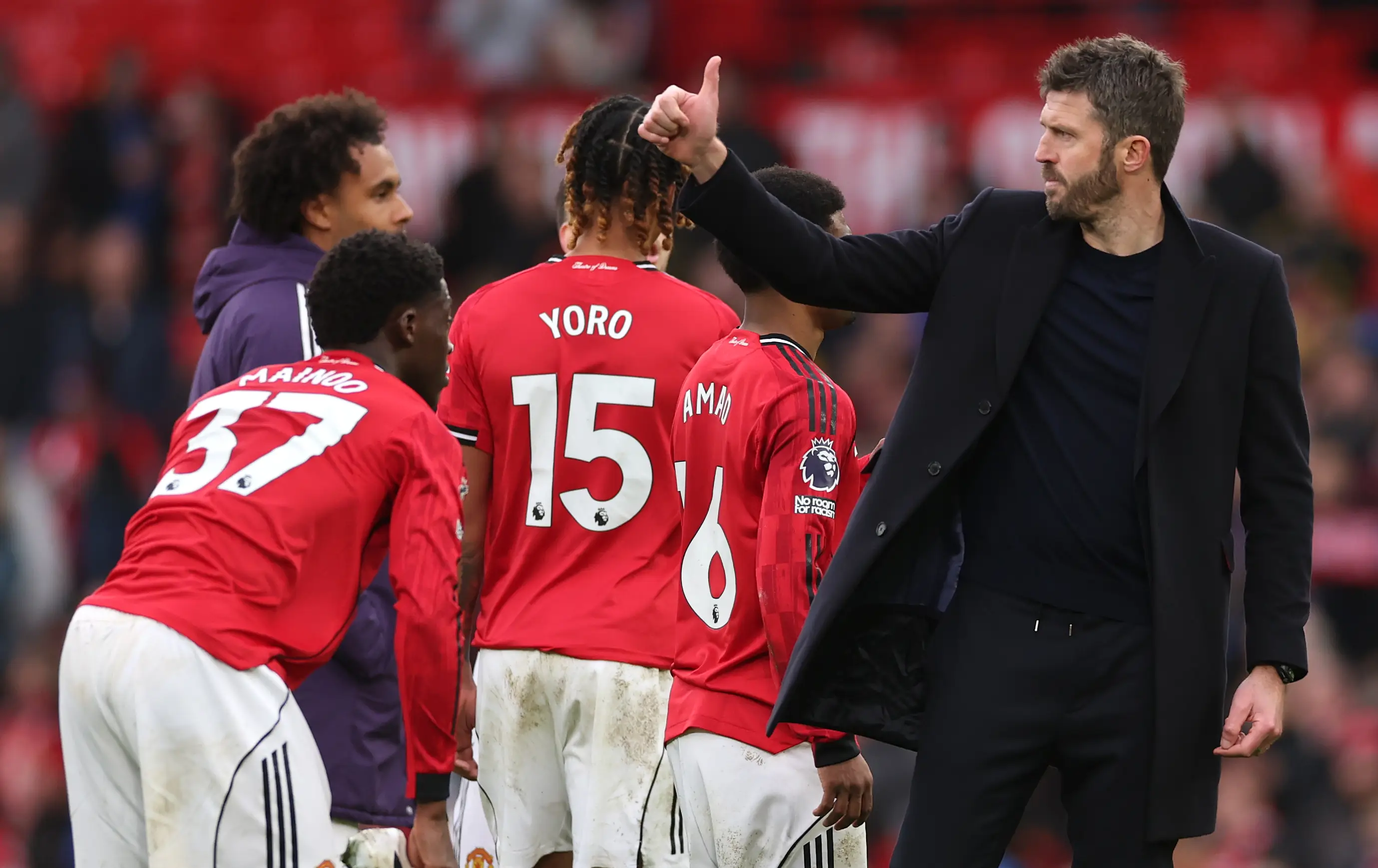 Michael Carrick's Manchester United beat Aston Villa 3-1 on Sunday. Image: Getty 
