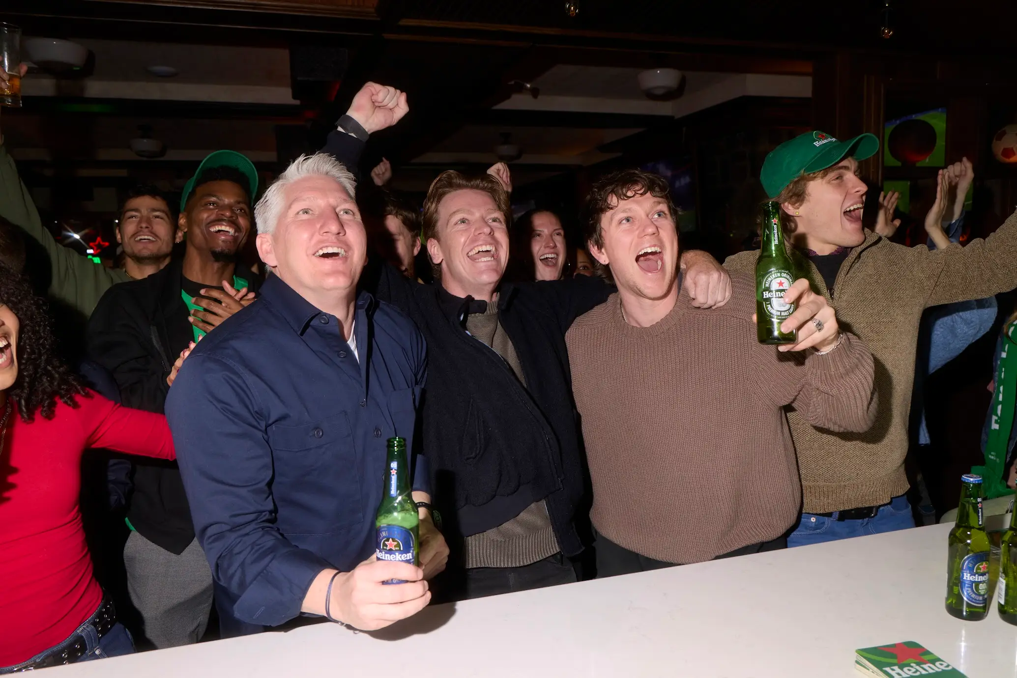 Bastian Schweinsteiger watched the final night of Champions League action at Heineken's social experiment. Image: Heineken