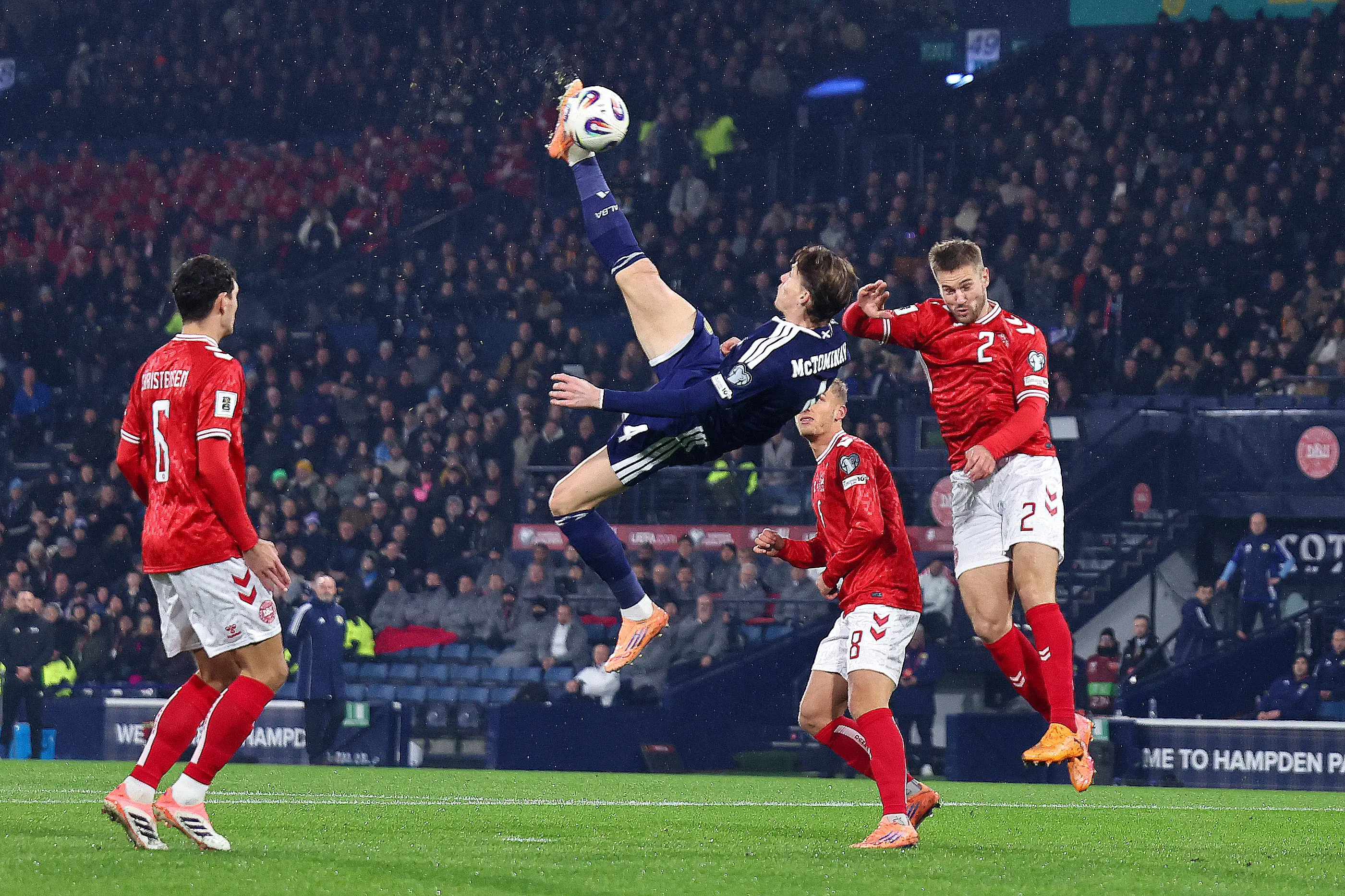 McTominay opened the scoring for Scotland with a stunning overhead kick. Image credit: Getty