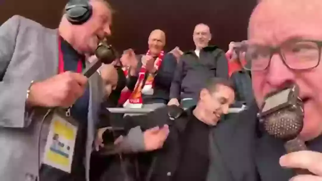 Gary Neville wasted no time in leaving Anfield on Sunday. Image: X/@LFC