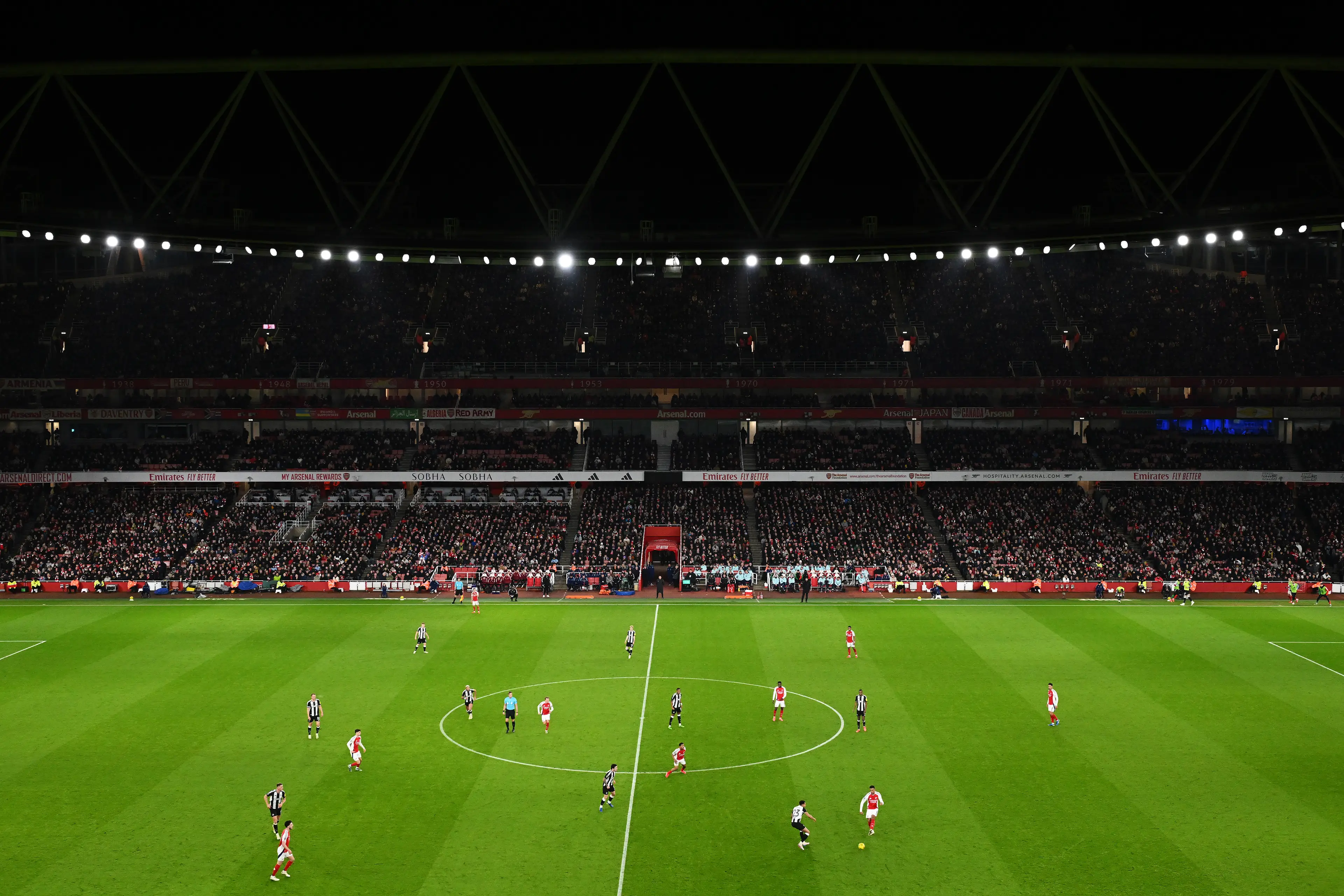 The Emirates for Arsenal vs. Newcastle United. Image: Getty