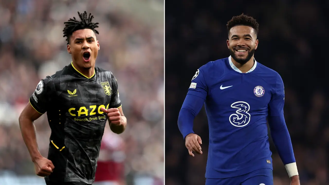 Aston Villa star Ollie Watkins and Chelsea star Reece James pictured (