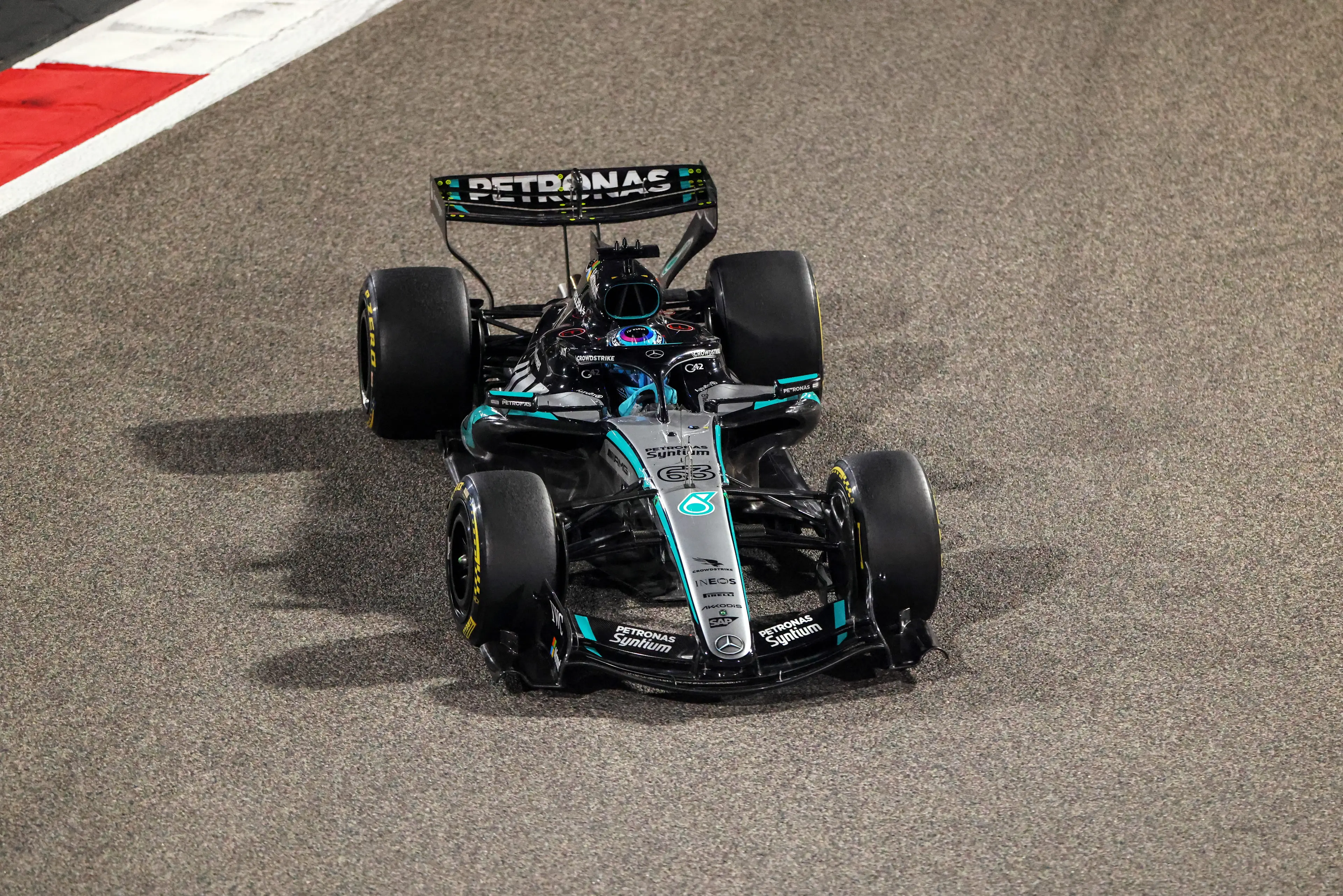 George Russell has again set the pace in Bahrain (Image: Getty)