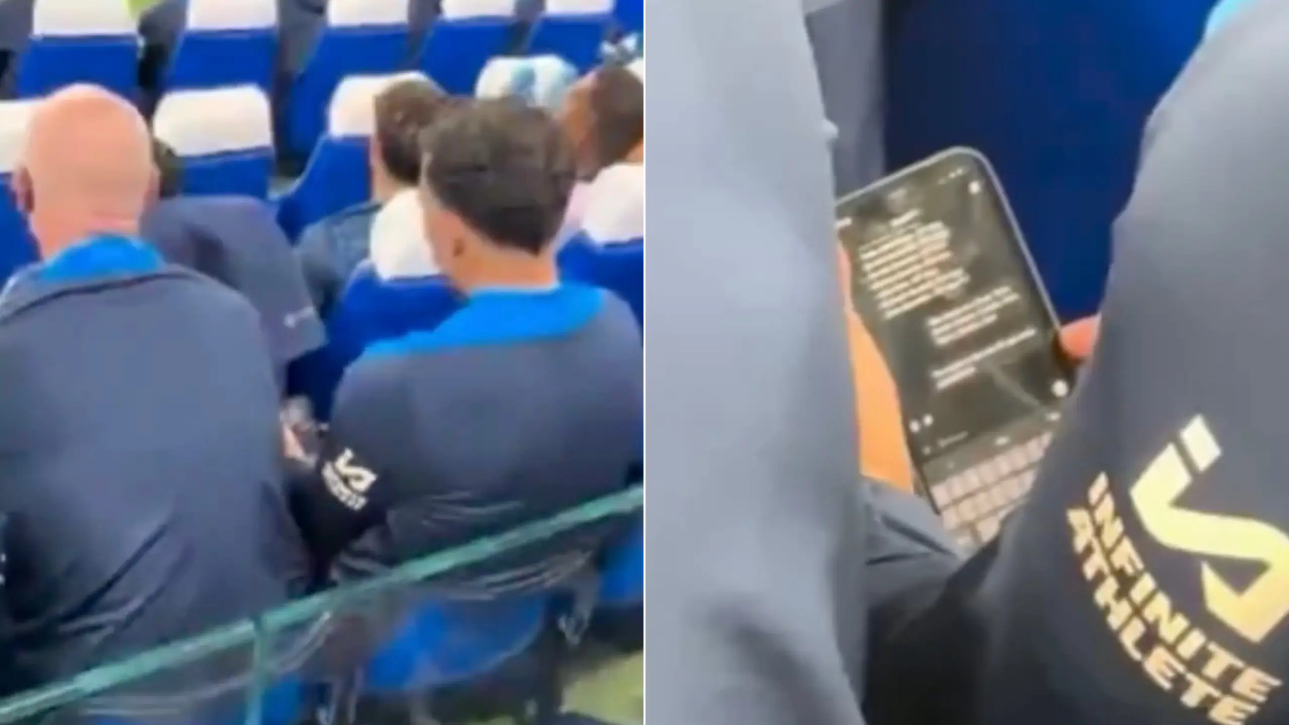 Fans can't believe what Chelsea coach was looking at on his phone during Servette game as footage emerges online