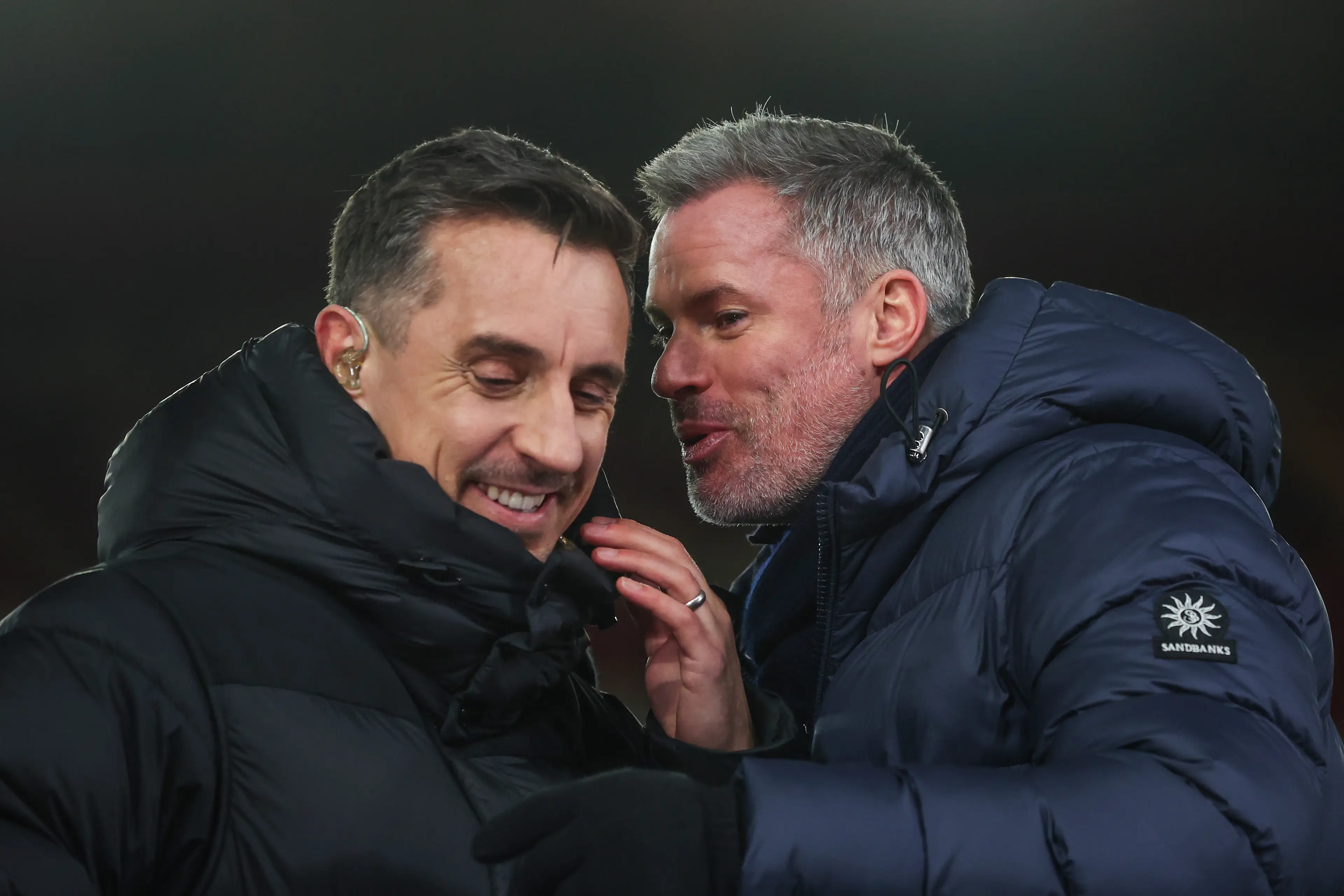 Jamie Carragher poked fun at Gary Neville's appearance on NBC Sports Soccer. Image: Getty