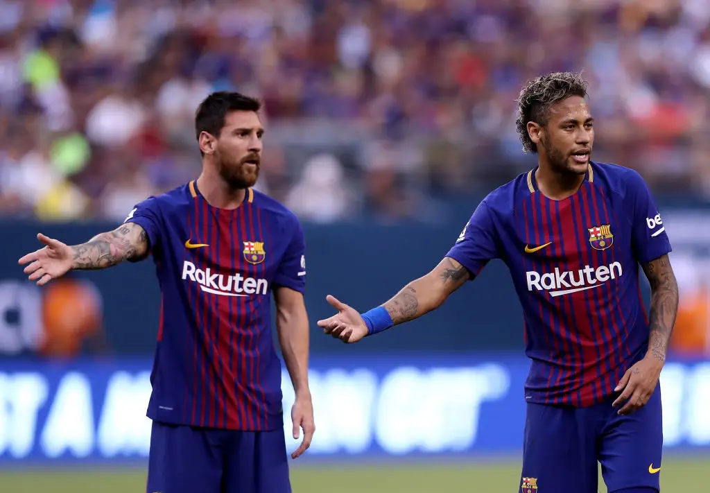 Lionel Messi and Neymar in action for Barcelona back in 2017 (Credit:Getty)