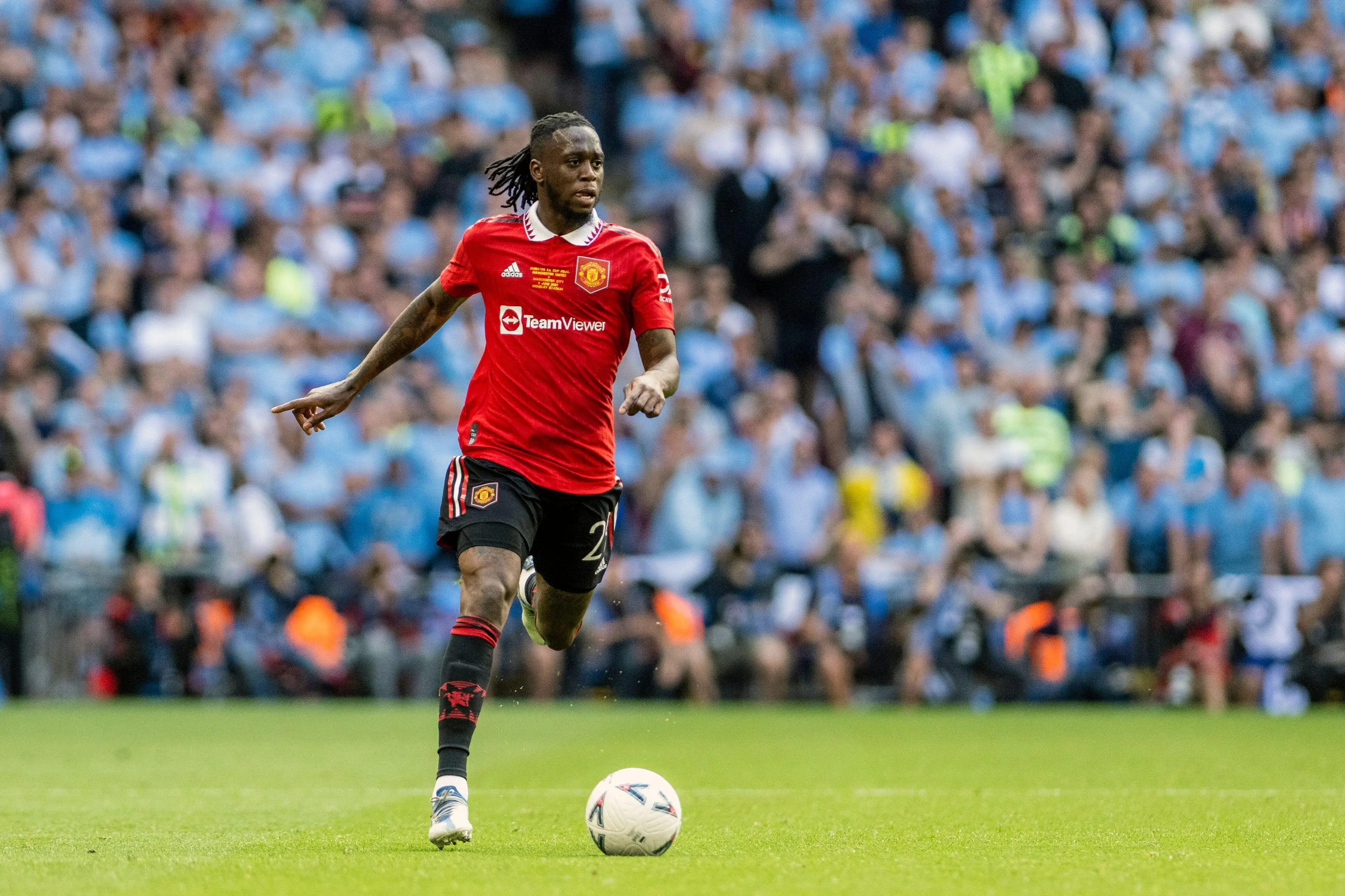Wan-Bissaka is a tough man to dribble past. Image: Alamy