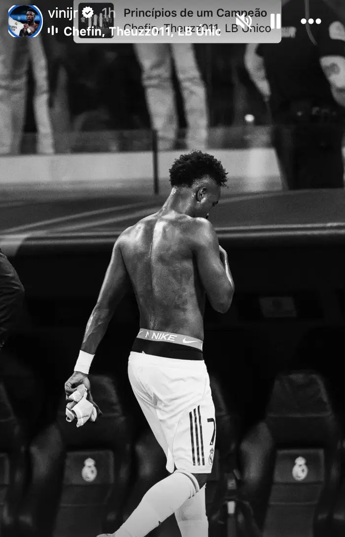 Vinicius Jr's cryptic post (Image: Instagram/ViniJr)