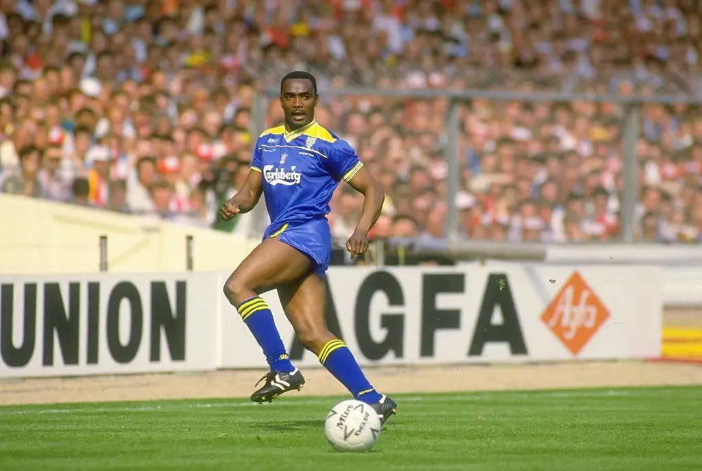Laurie Cunningham during Wimbledon's 1-0 FA Cup final win against Liverpool in 1988 (Credit:Getty)