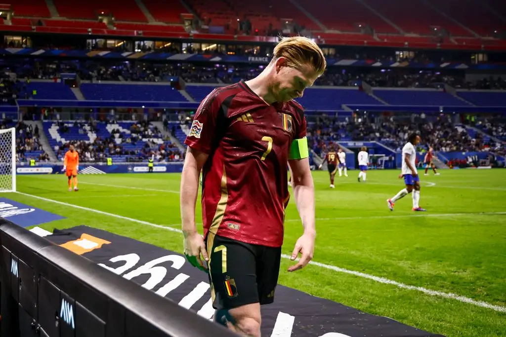 Kevin De Bruyne will miss Belgium's upcoming matches (Credit:Getty)
