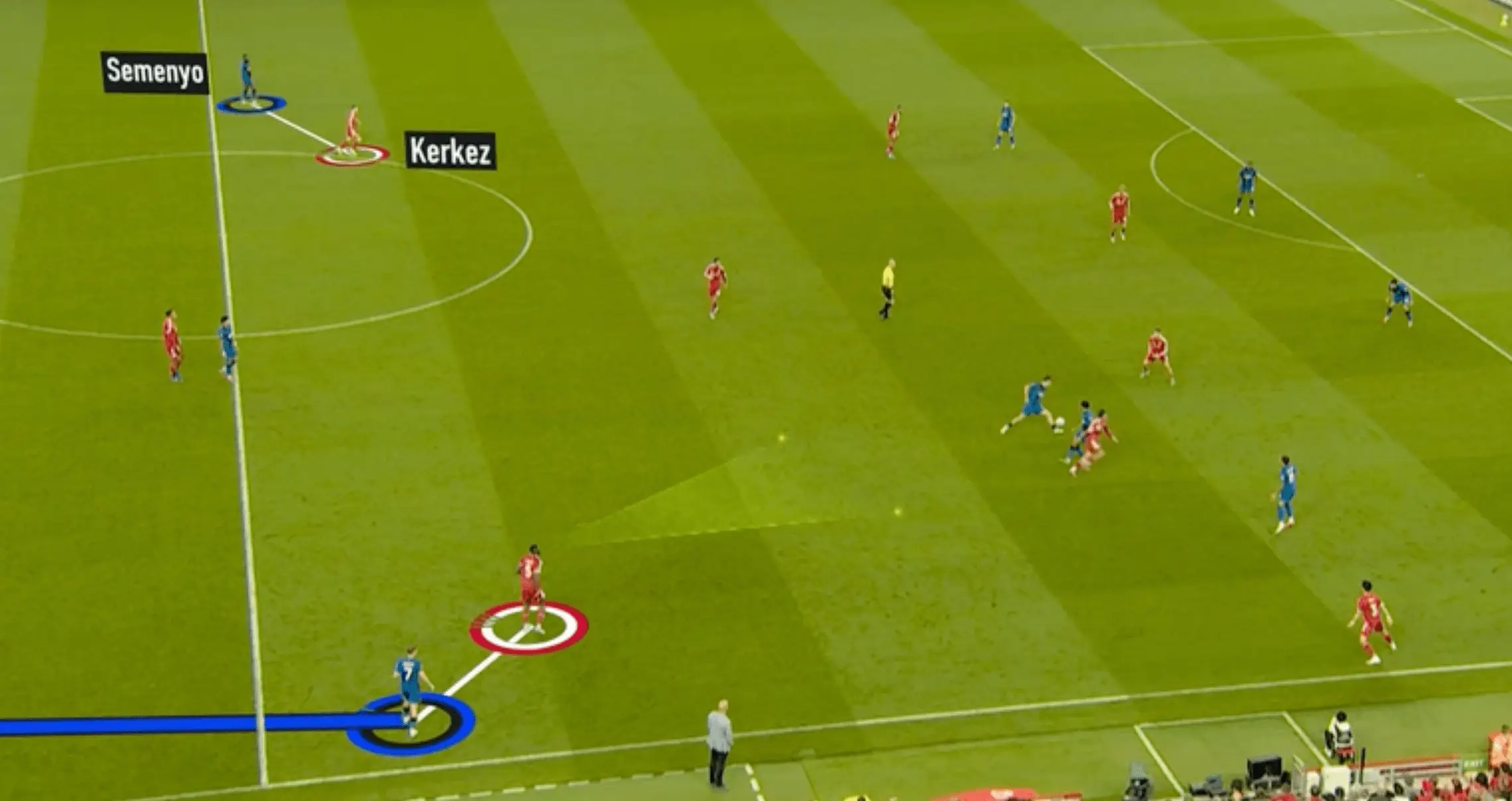 The MOTD graphic showed Kerkez instead of Liverpool team-mate Andy Robertson (Image: BBC)
