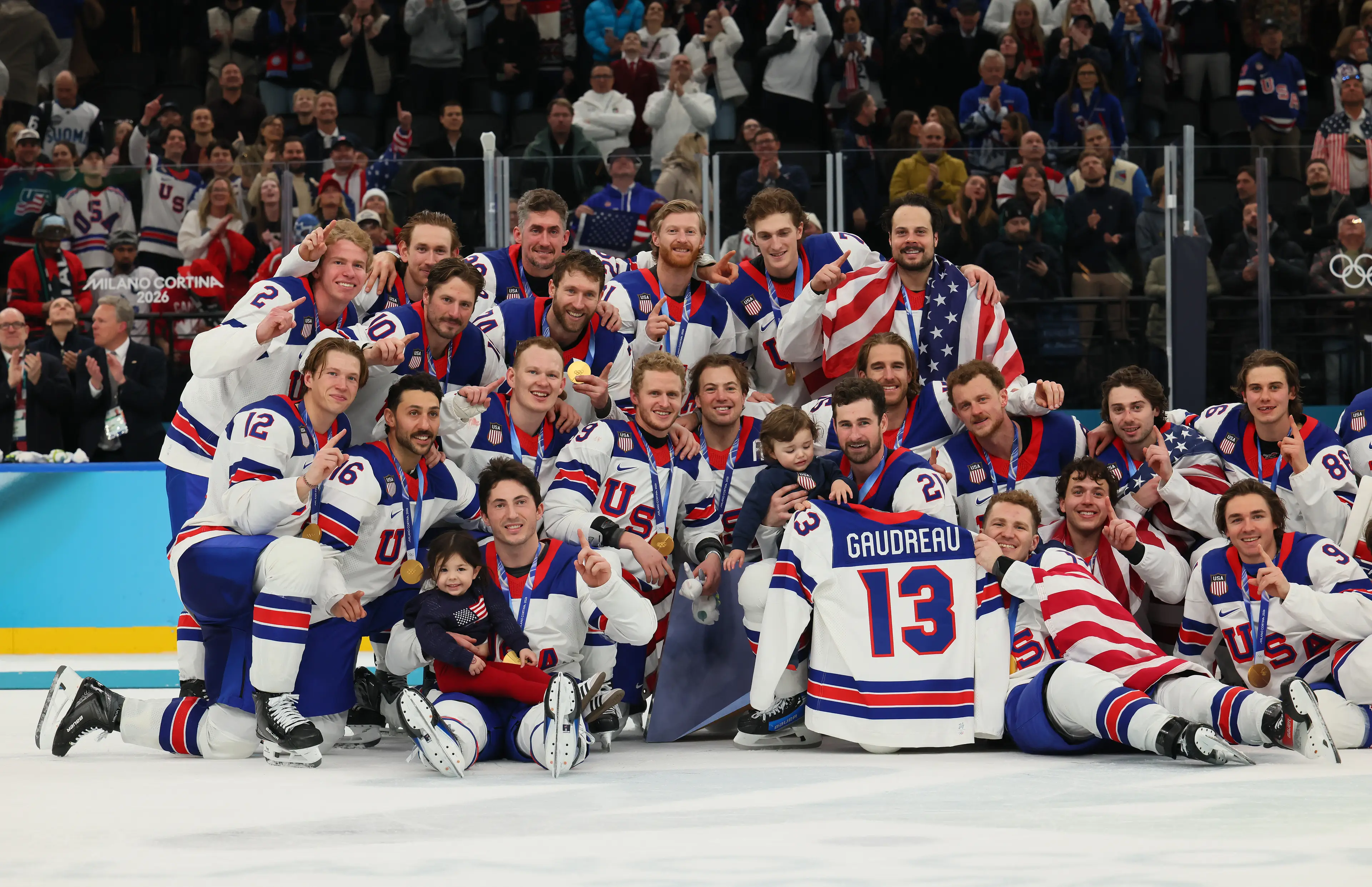 The US men's team were celebrated for their historic win. Image: Getty