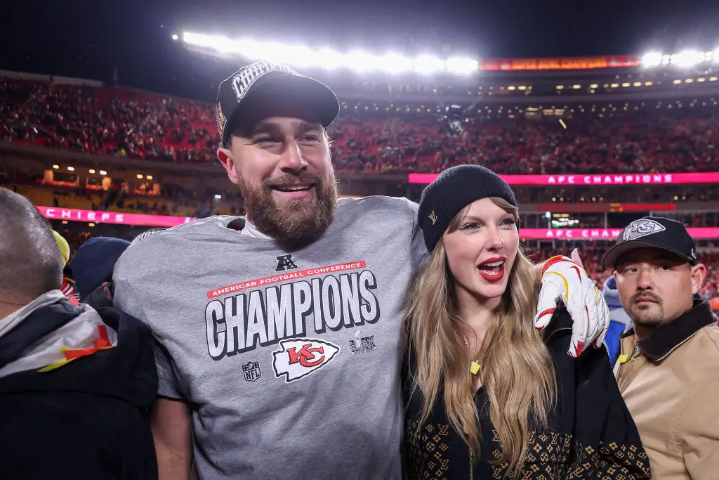 Taylor Swift and Travis Kelce on Sunday evening (Credit:Getty)