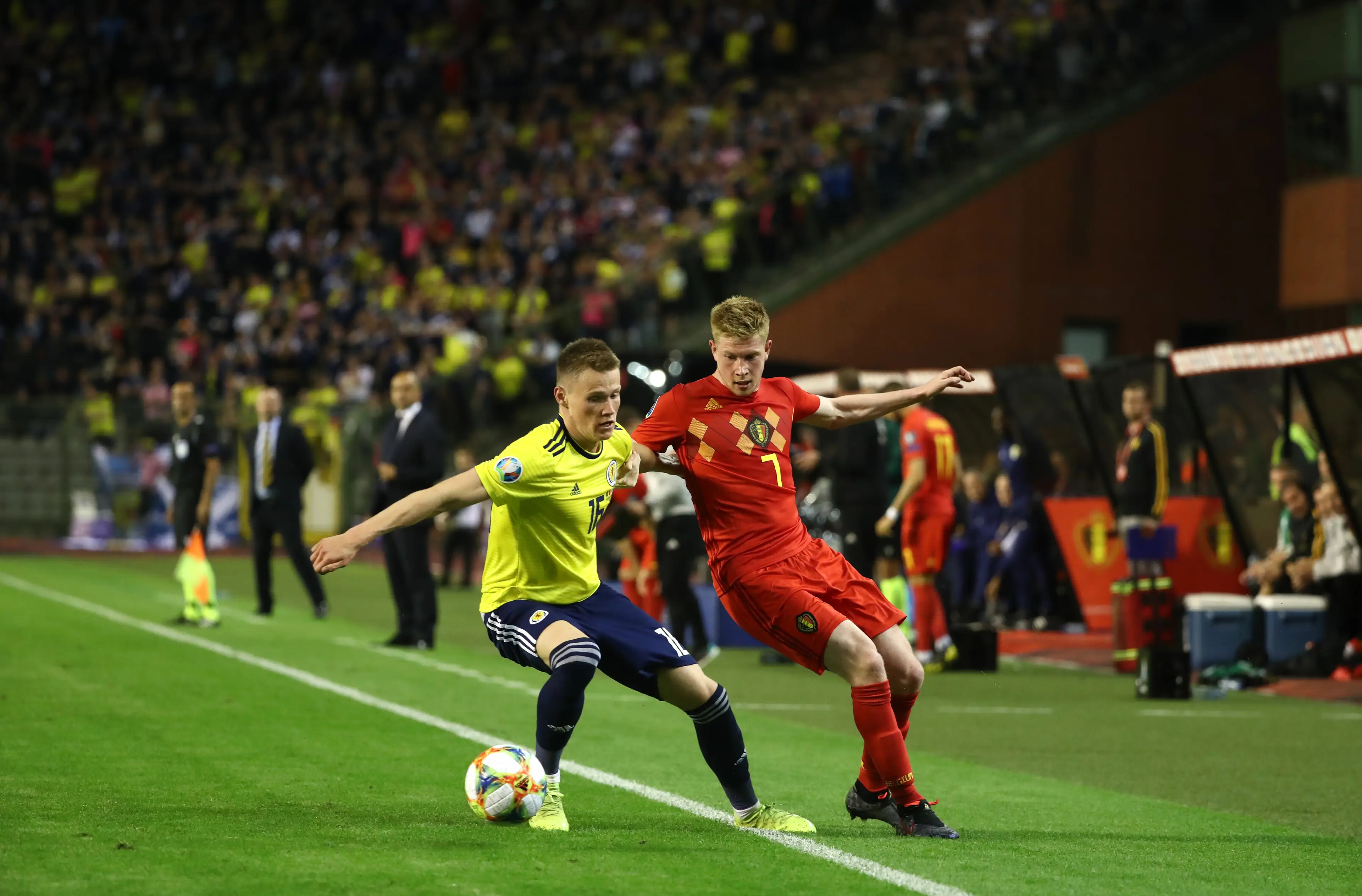 Scott McTominay and Kevin de Bruyne have also played internationally.