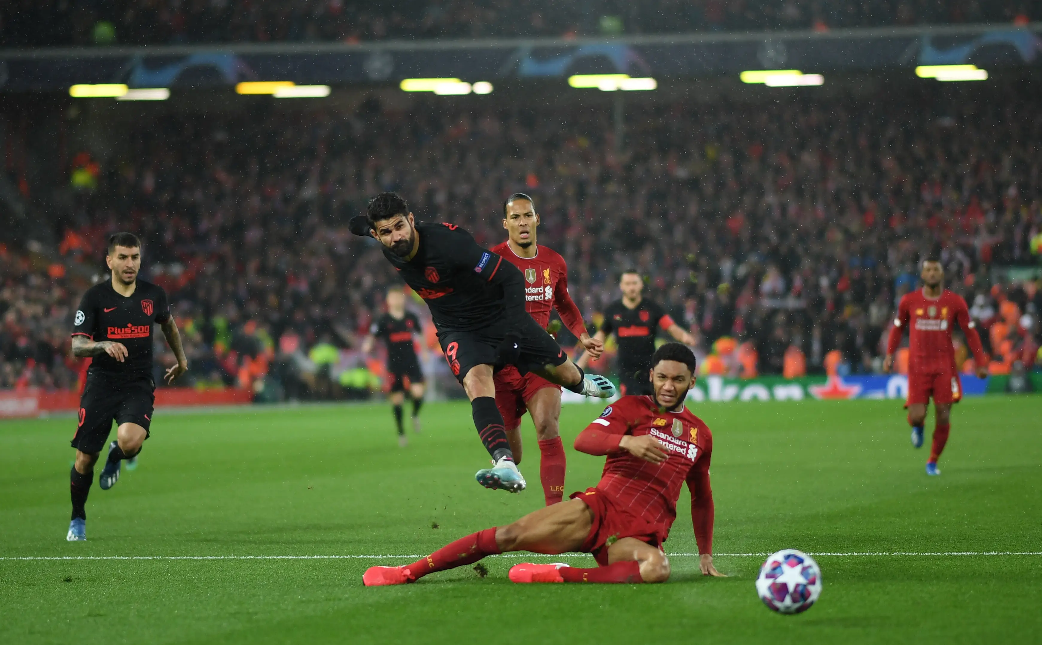 Diego Costa in action during Liverpool vs. Atletico Madrid. Image: Getty 