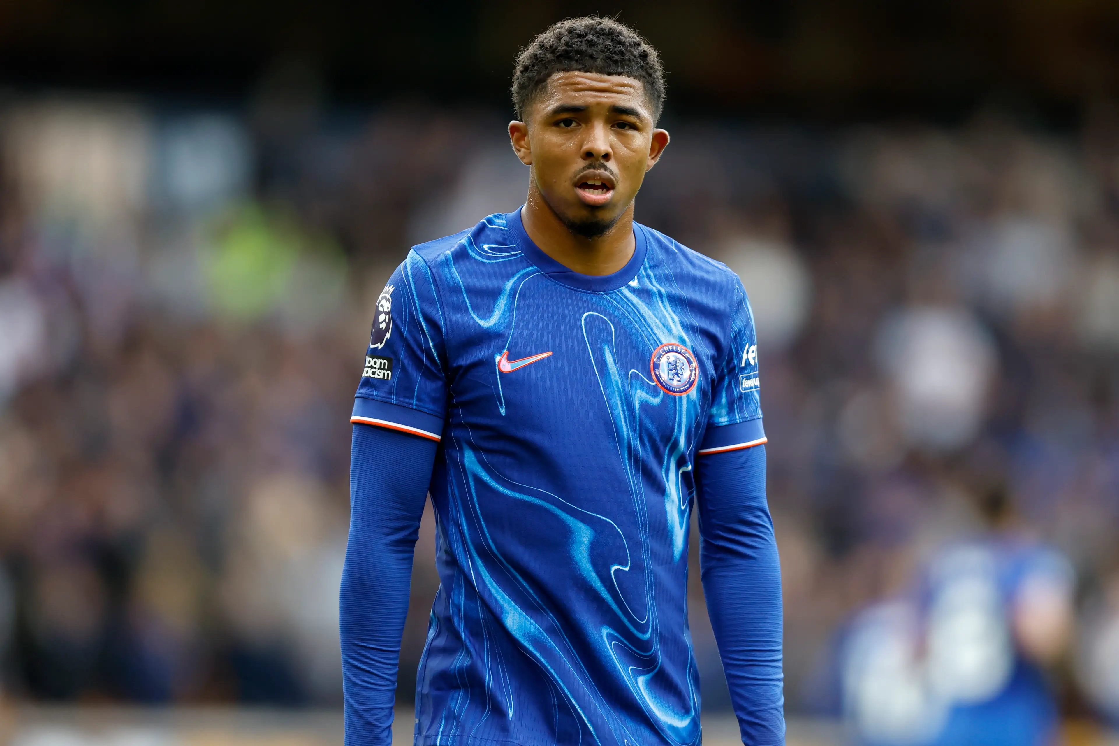 Wesley Fofana in action against Wolves. Image: Getty