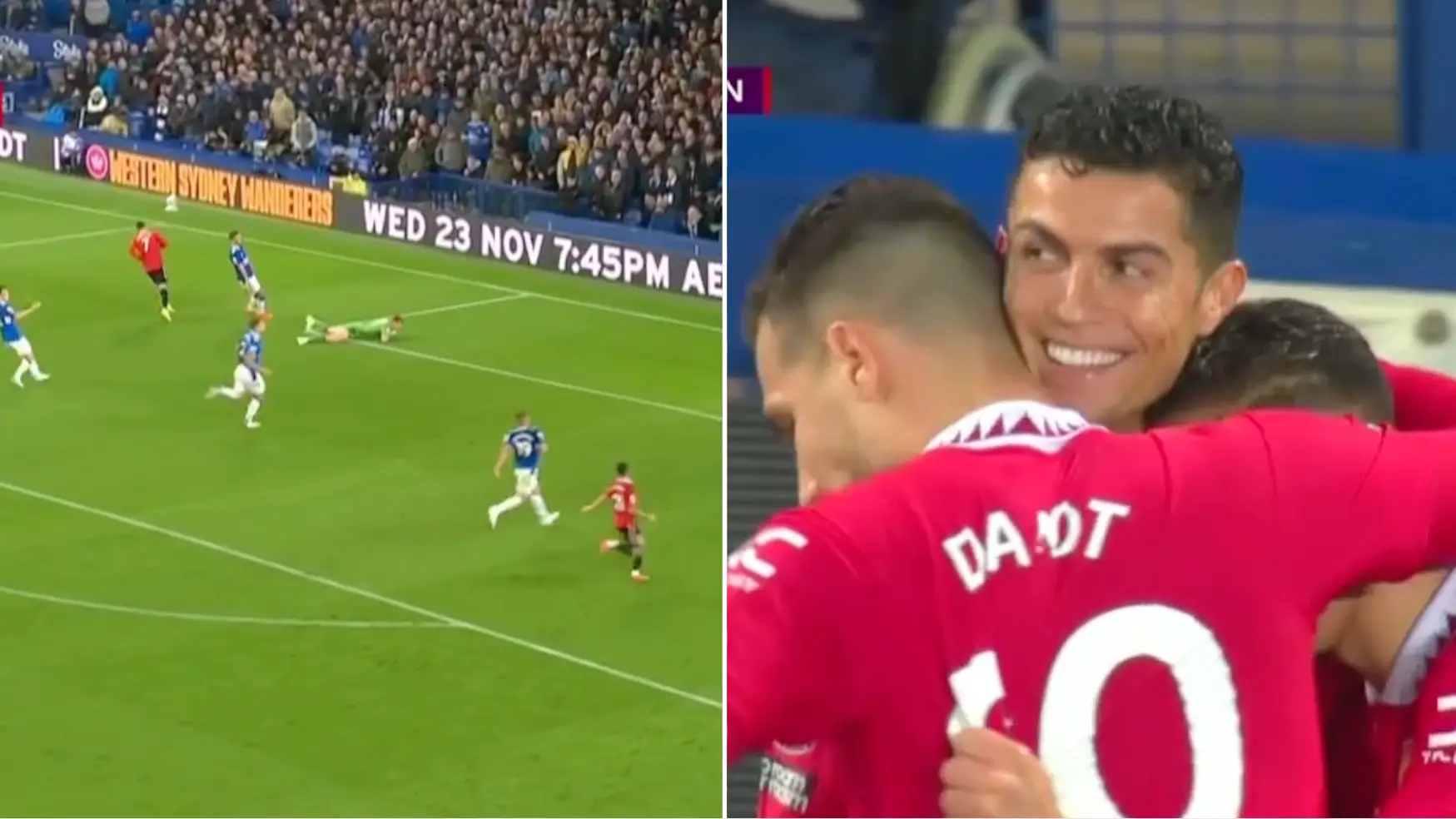 Cristiano Ronaldo scores 700th club goal to put Manchester United 2-1 up against Everton