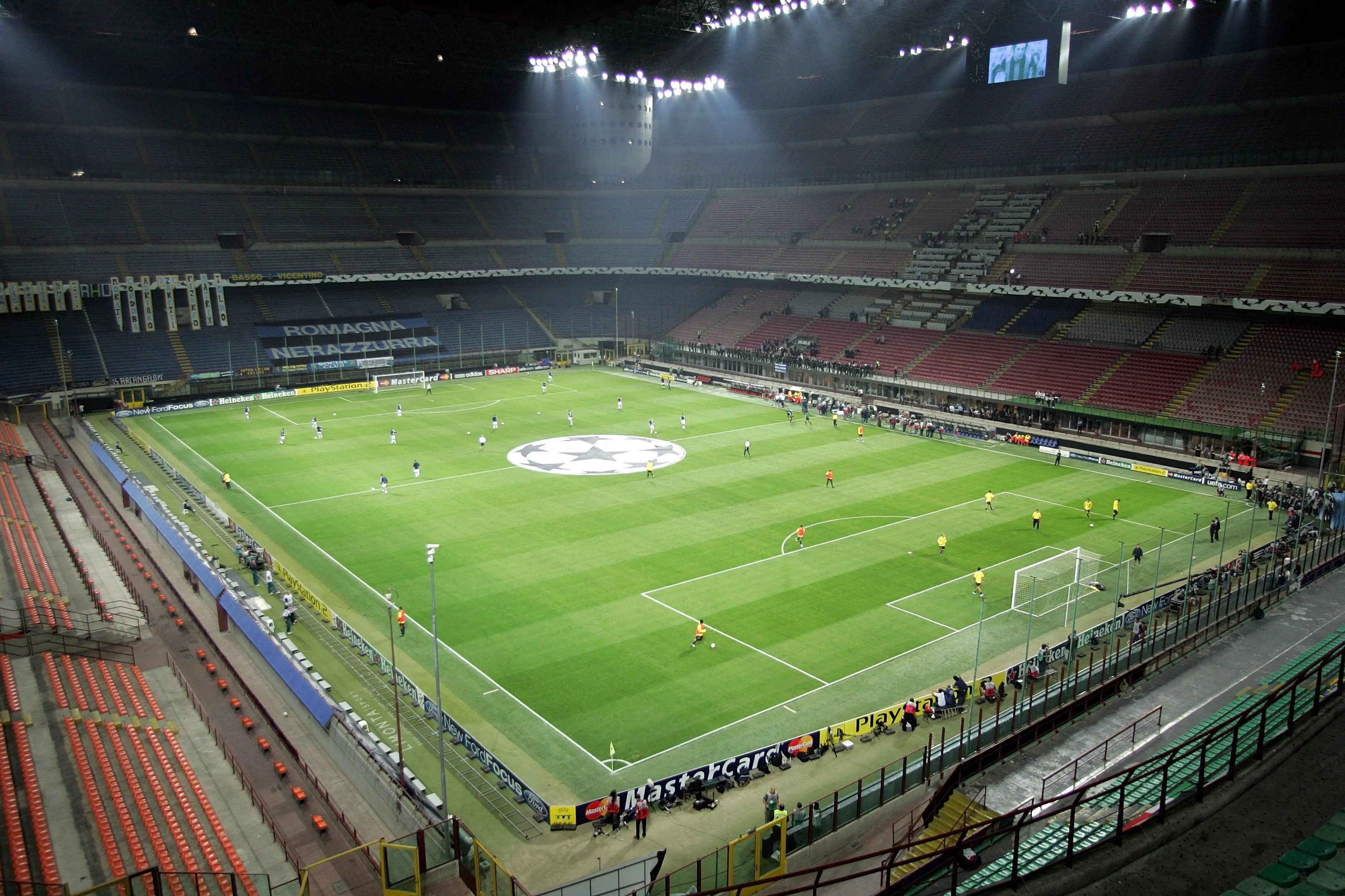 The San Siro on a Champions League night. Image: Alamy
