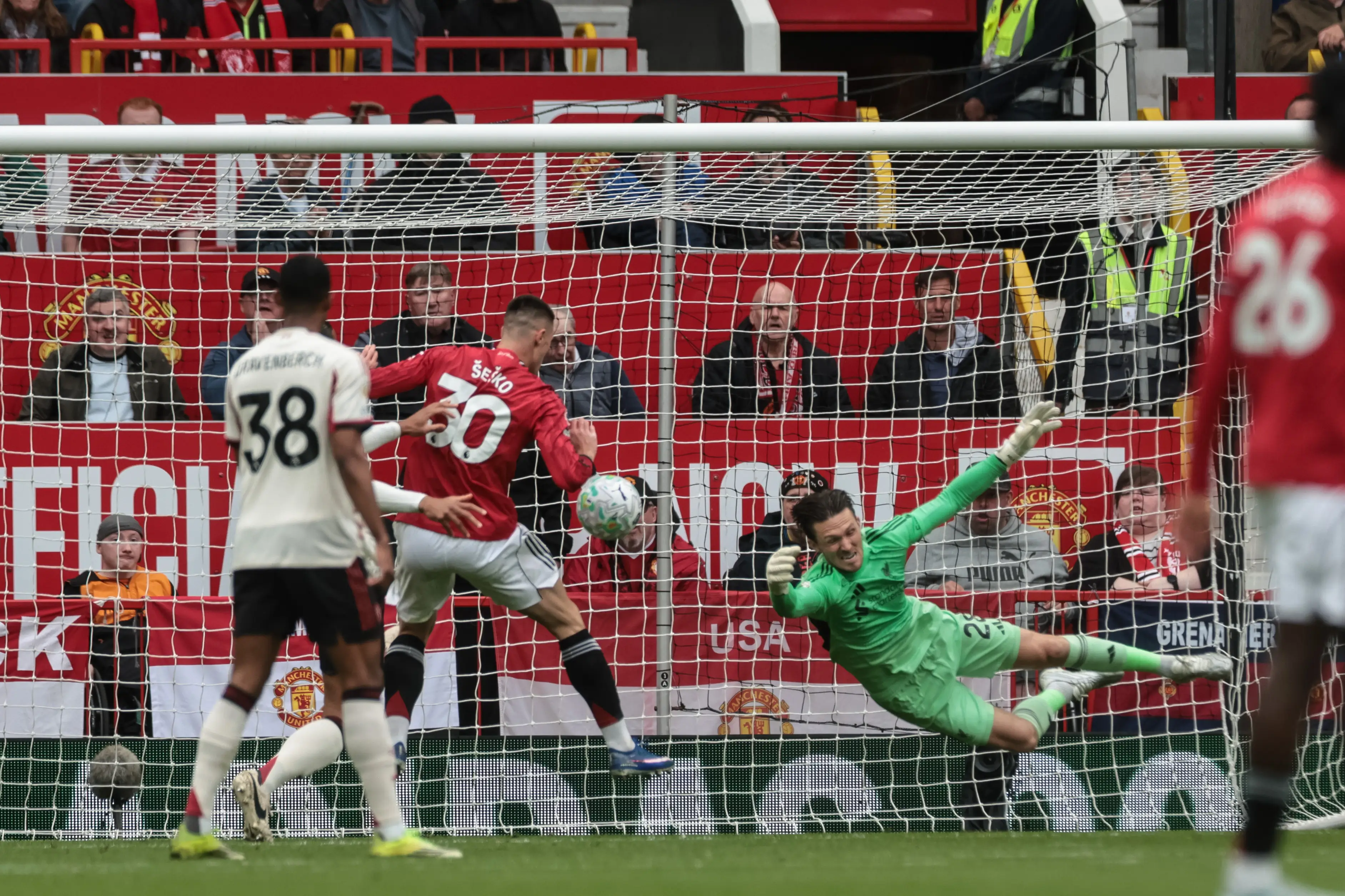 Benjamin Sesko makes it 2-0. Image credit: Getty