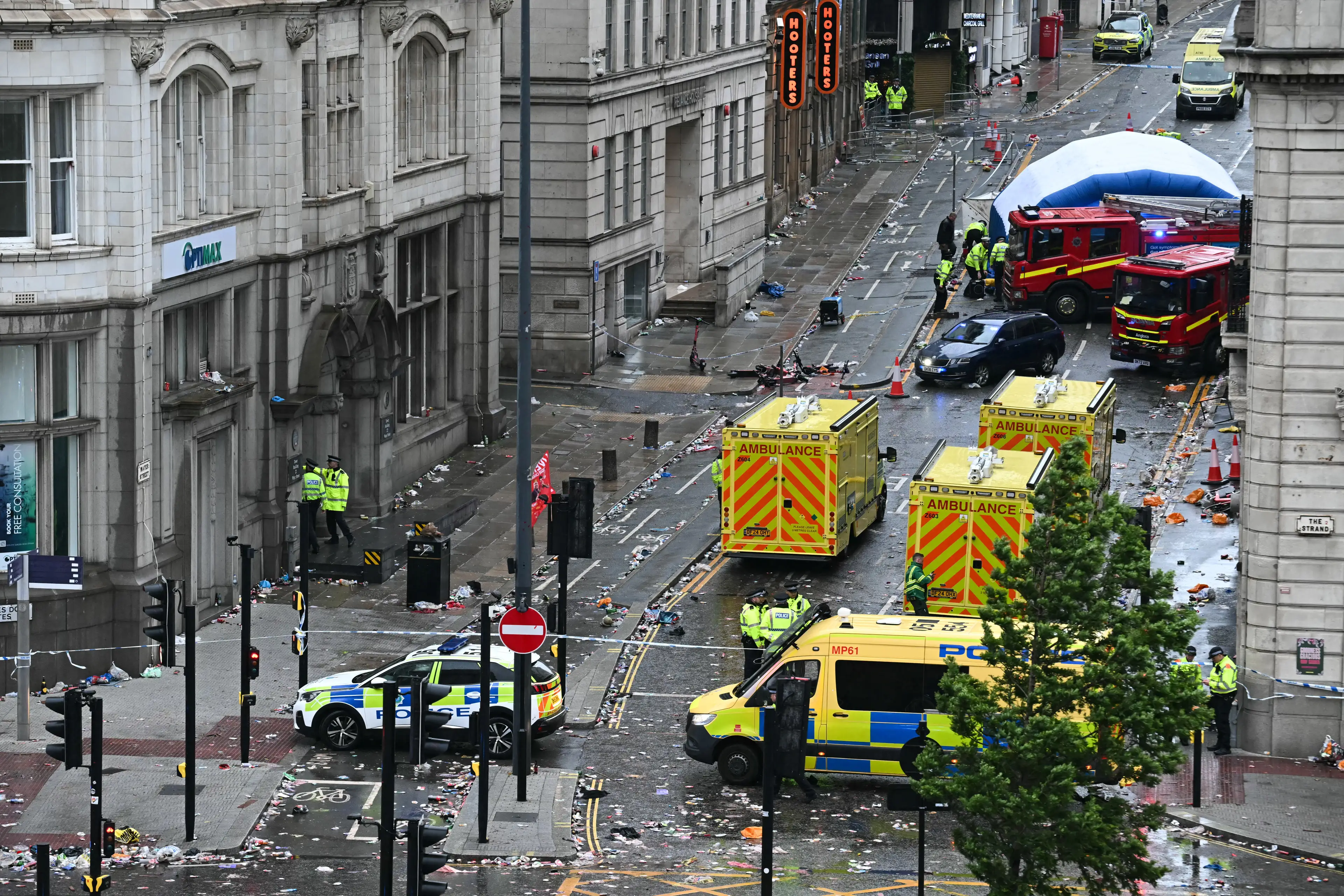 Liverpool's Premier League title parade was marred by a serious incident. Image: Getty