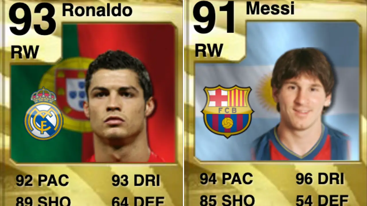 Ronaldo and Messi's first full-season FIFA Ultimate Team cards in FIFA 10 (Image: EA SPORTS)