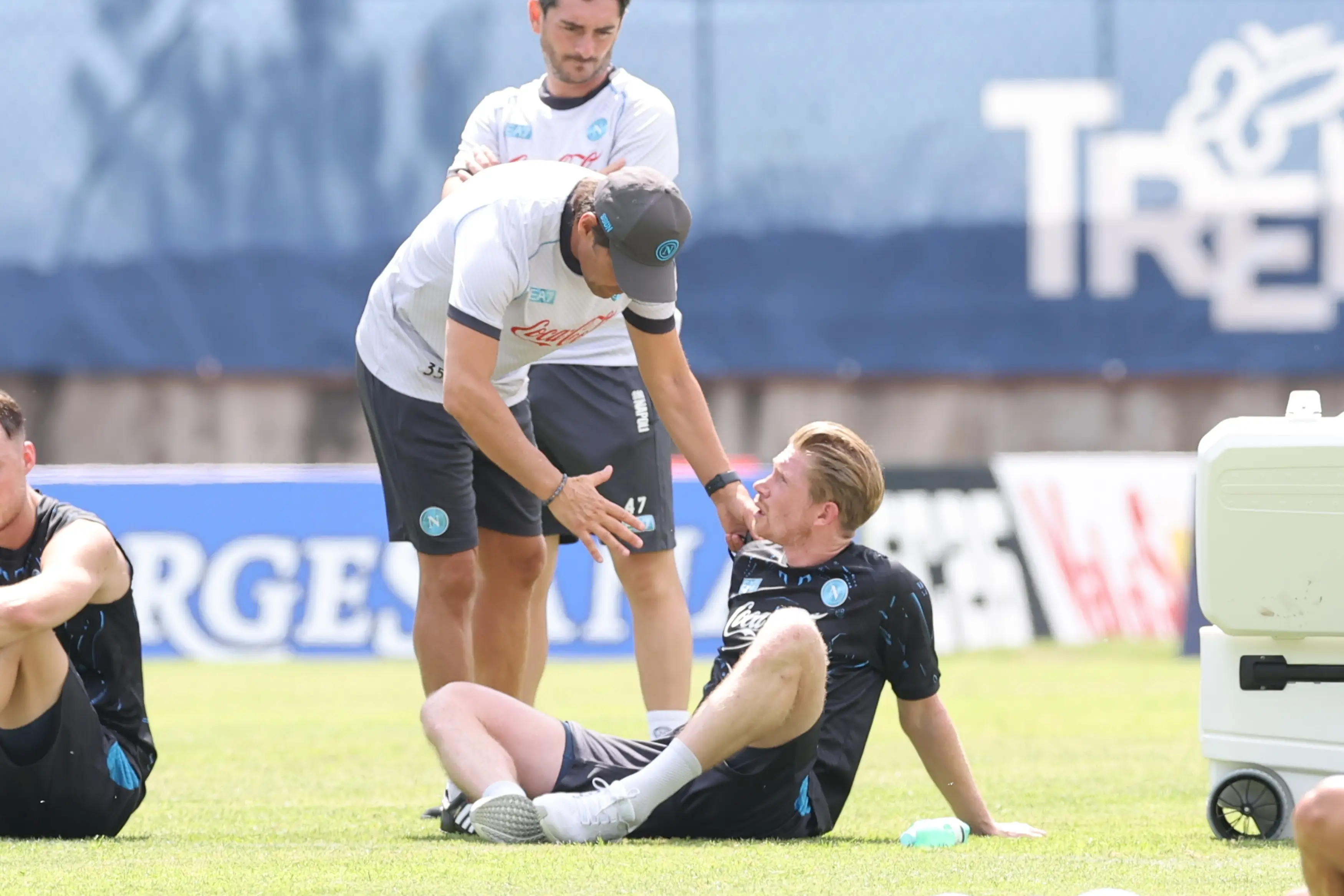 Kevin de Bruyne training with Antonio Conte. Image: NurPhoto / Contributor via Getty
