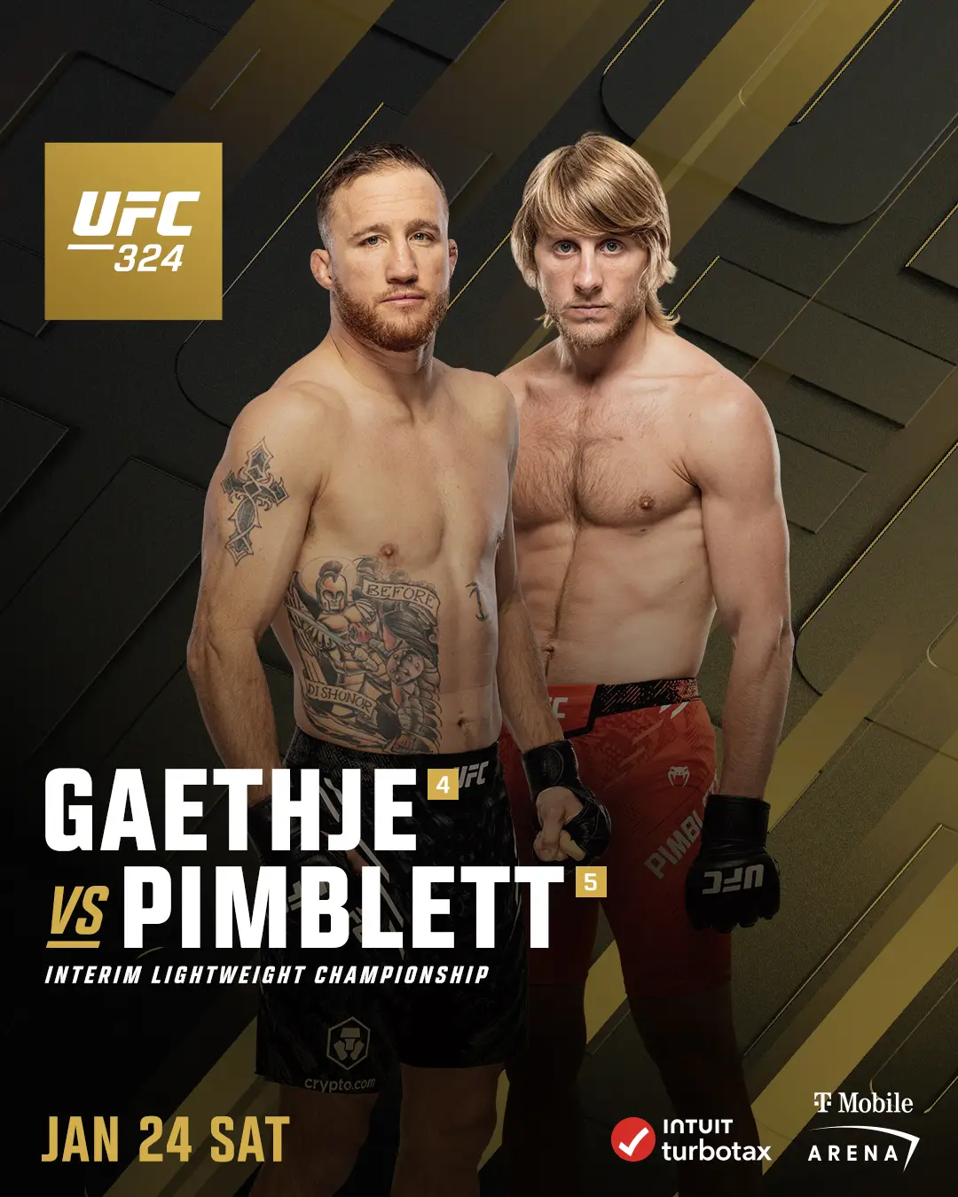 Paddy Pimblett vs. Justin Gaethje is set to headline UFC 324 on January 24. Image: Getty 