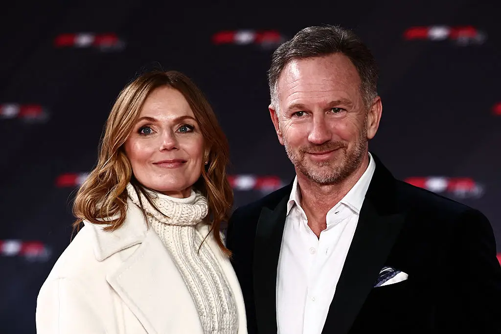 Halliwell joined Horner at the F1 75 event in February last year. (Image: HENRY NICHOLLS/AFP via Getty Images)