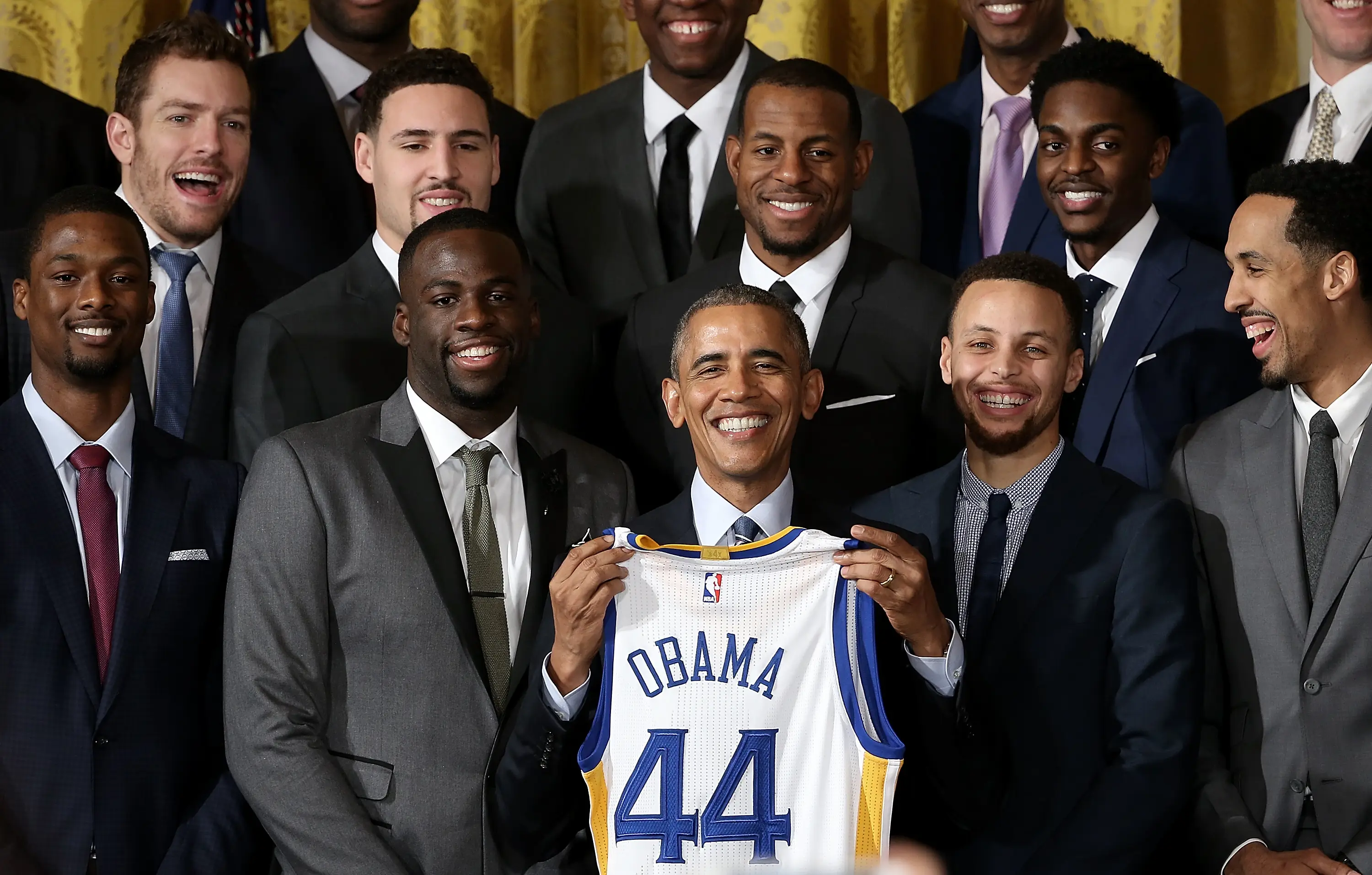 Barack Obama welcomed Steph Curry to the White House in 2016. Image: Getty  