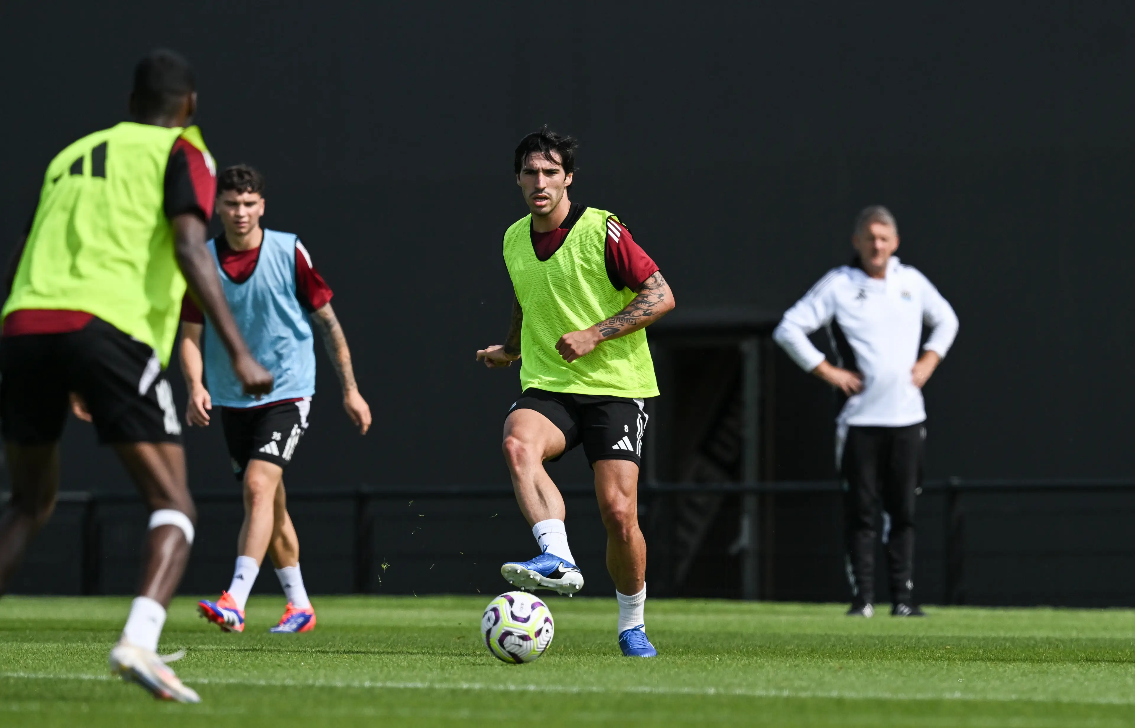 Sandro Tonali during a Newcastle United training session. Image: Getty 