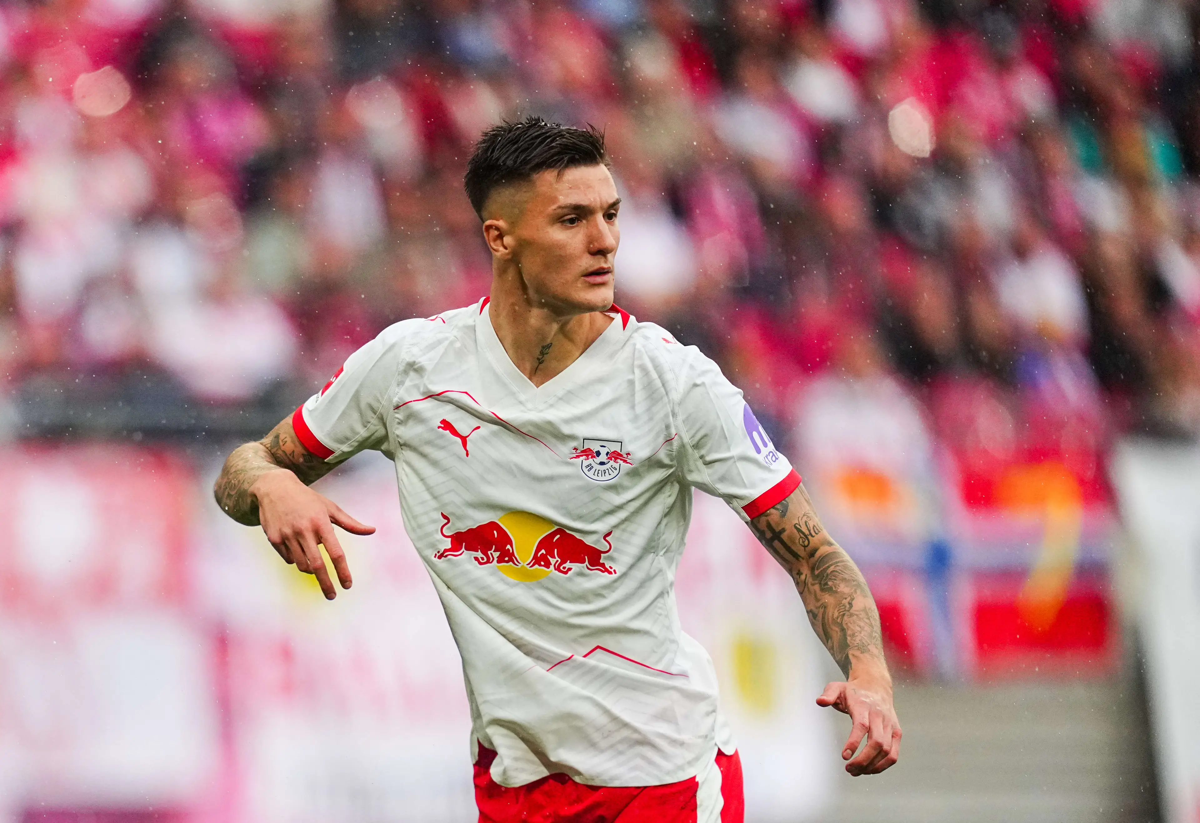 Benjamin Sesko is on Arsenal's radar. Image: Getty 