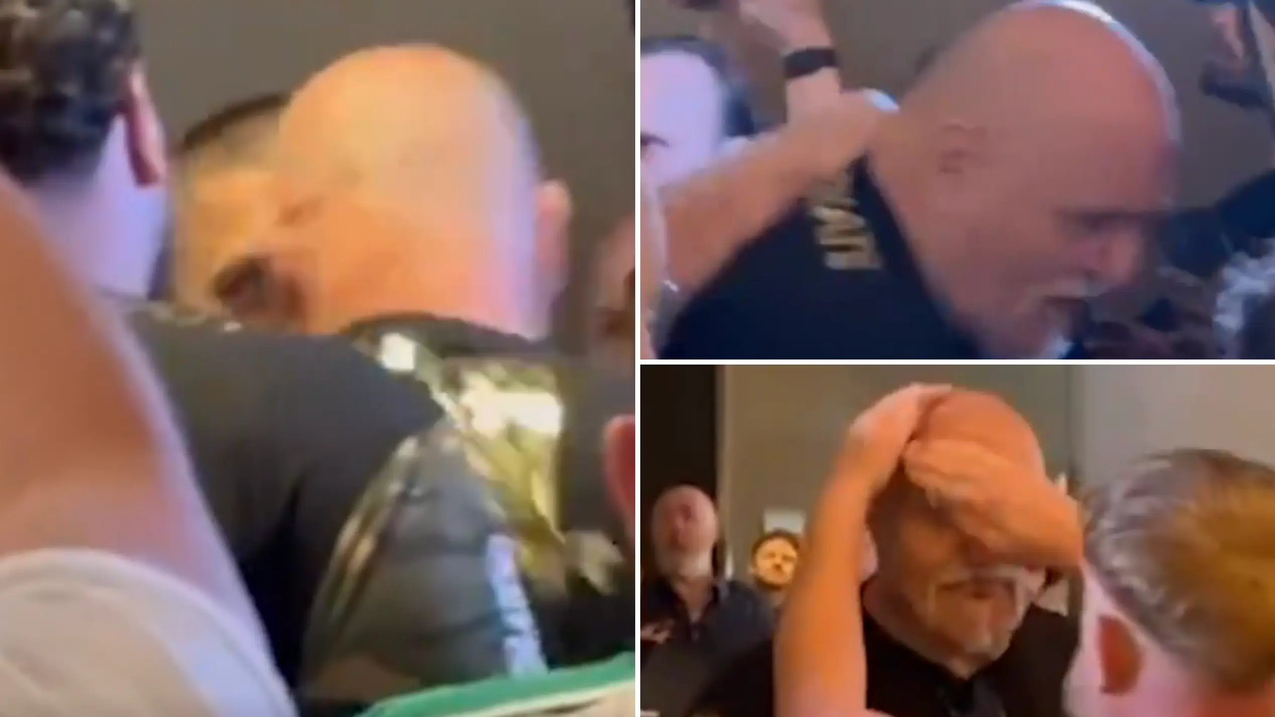 New footage of John Fury clash with Oleksandr Usyk team member shows exactly what caused his head injury