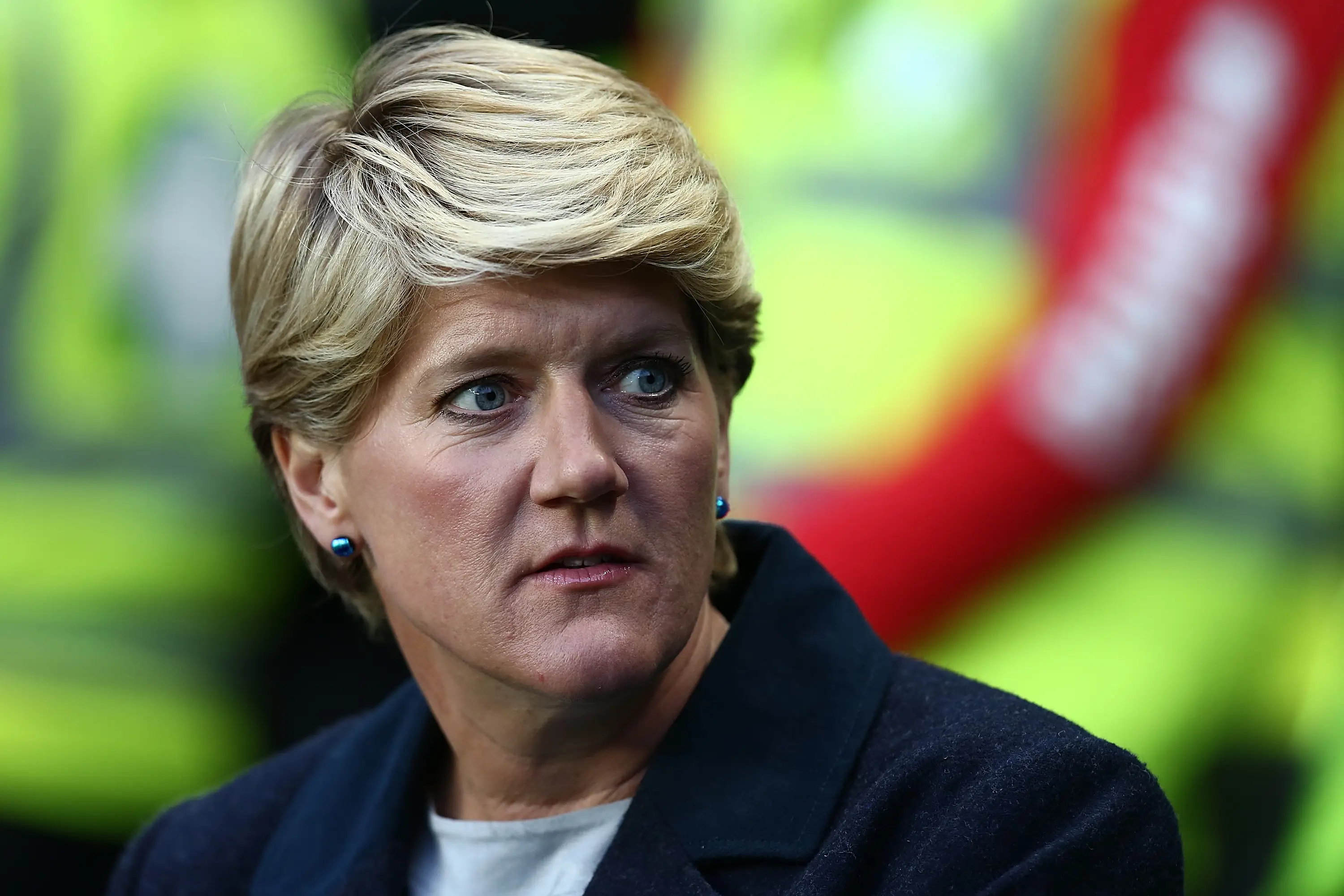 Television presenter Claire Balding looks on prior to the International Friendly match between England Women and Austria Women at Stadium mk (Getty Images)