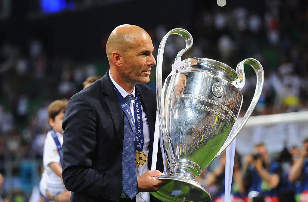 Zinedine Zidane holding the Champions League (Credit:Getty)