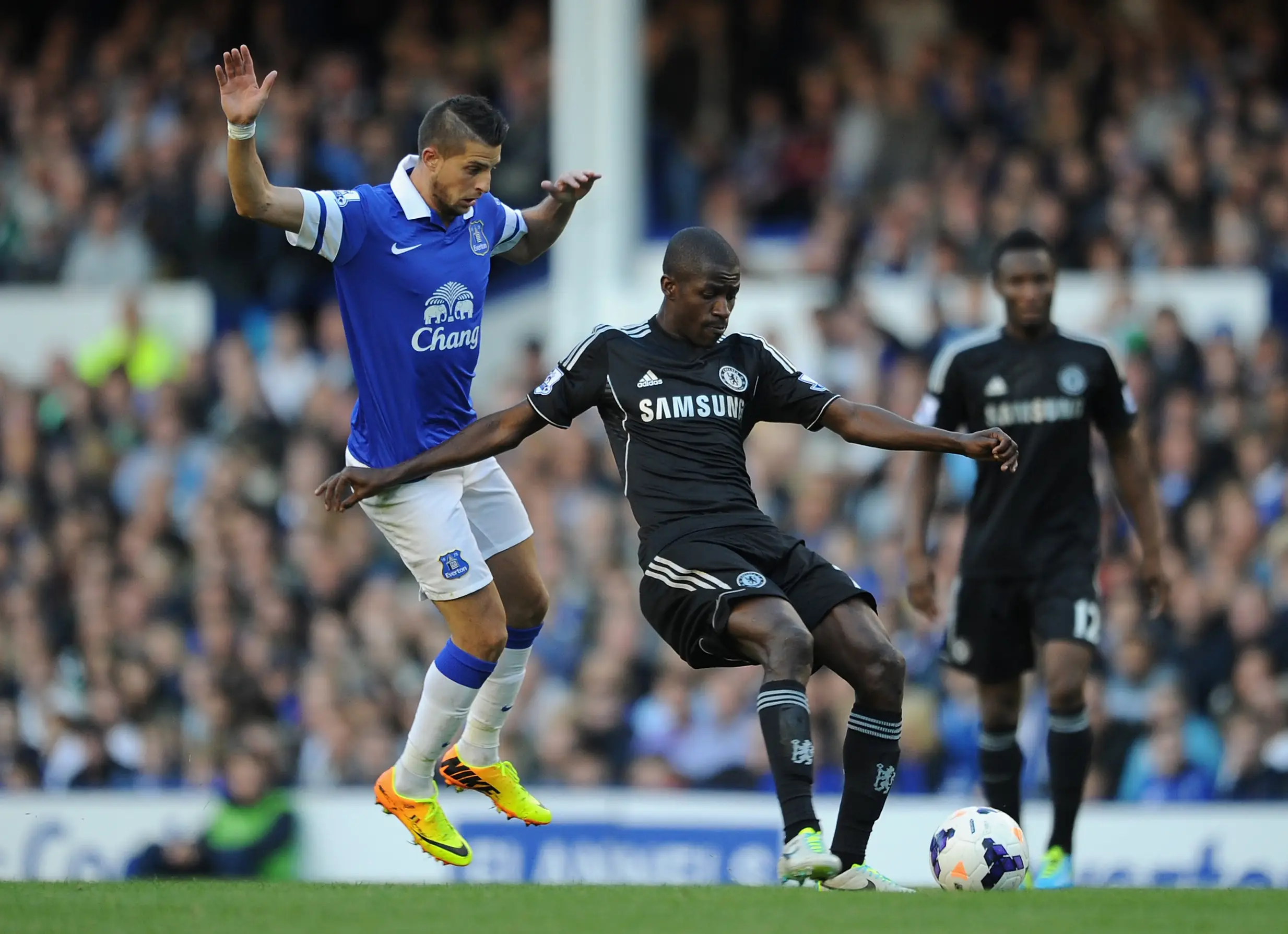Kevin Mirallas during Everton's clash against Chelsea. Image credit: Getty