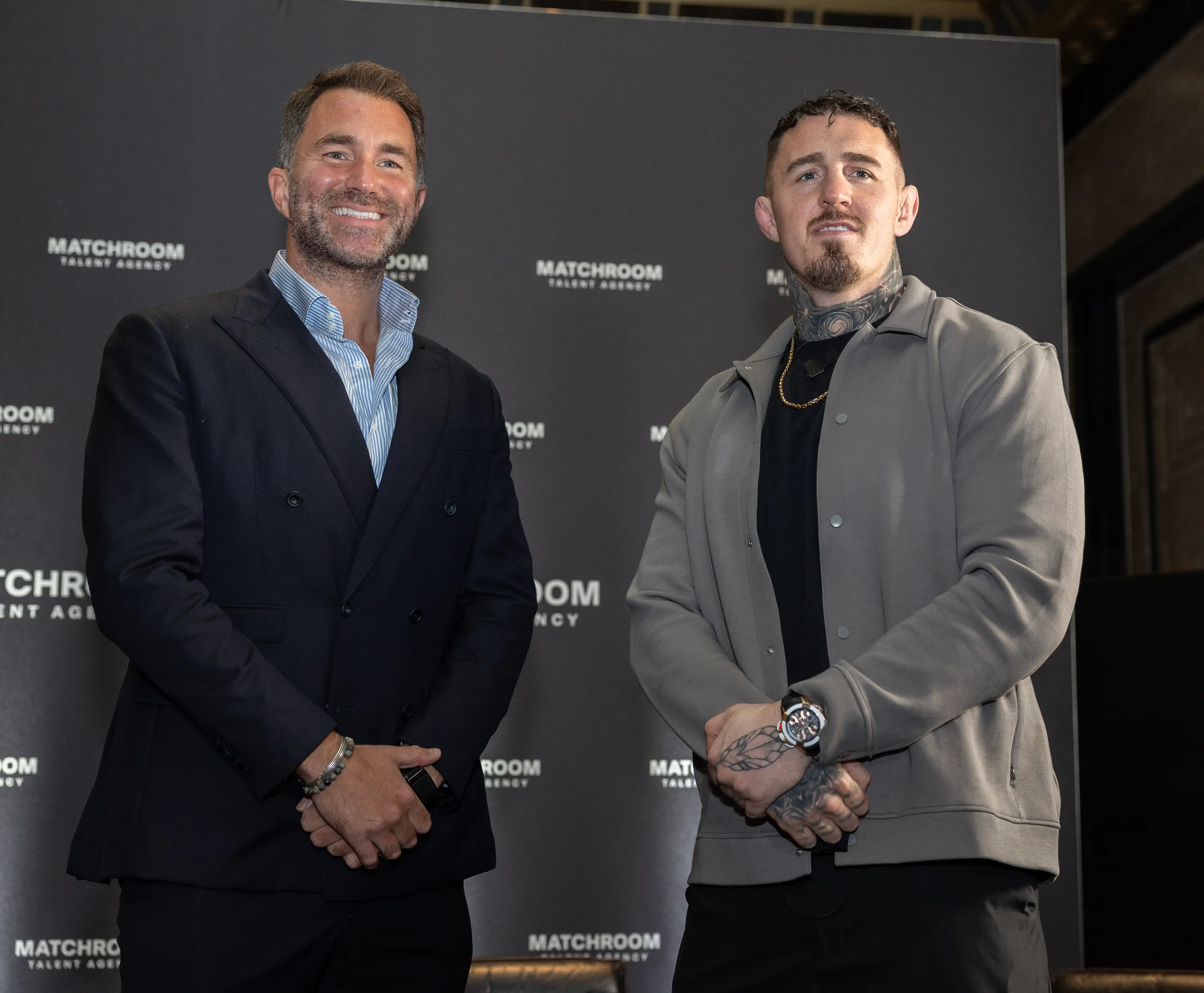 Eddie Hearn signed Tom Aspinall to Matchroom Talent Agency. Image: Getty 